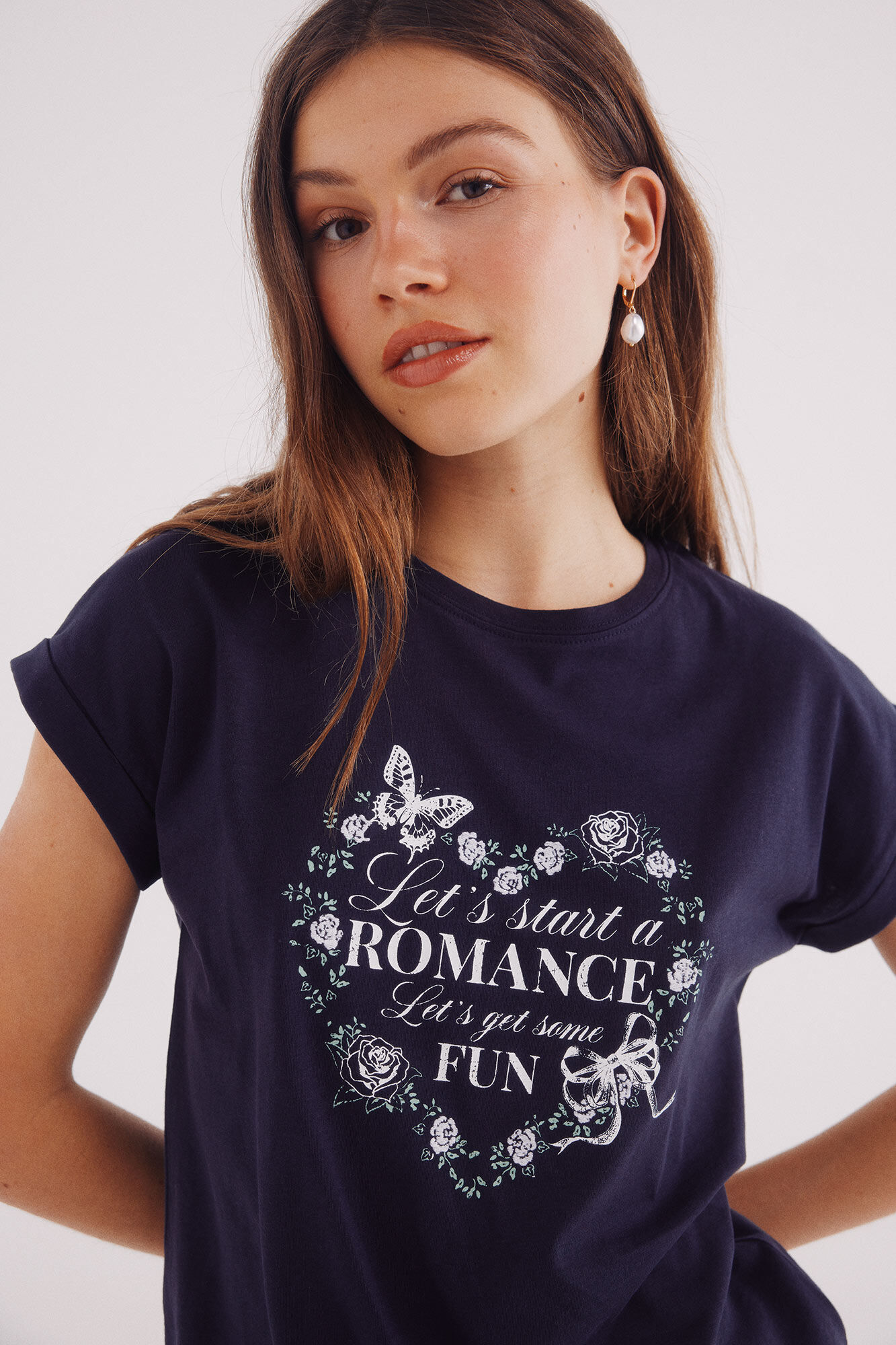 Springfield Playera gr&aacute;fica flores marino