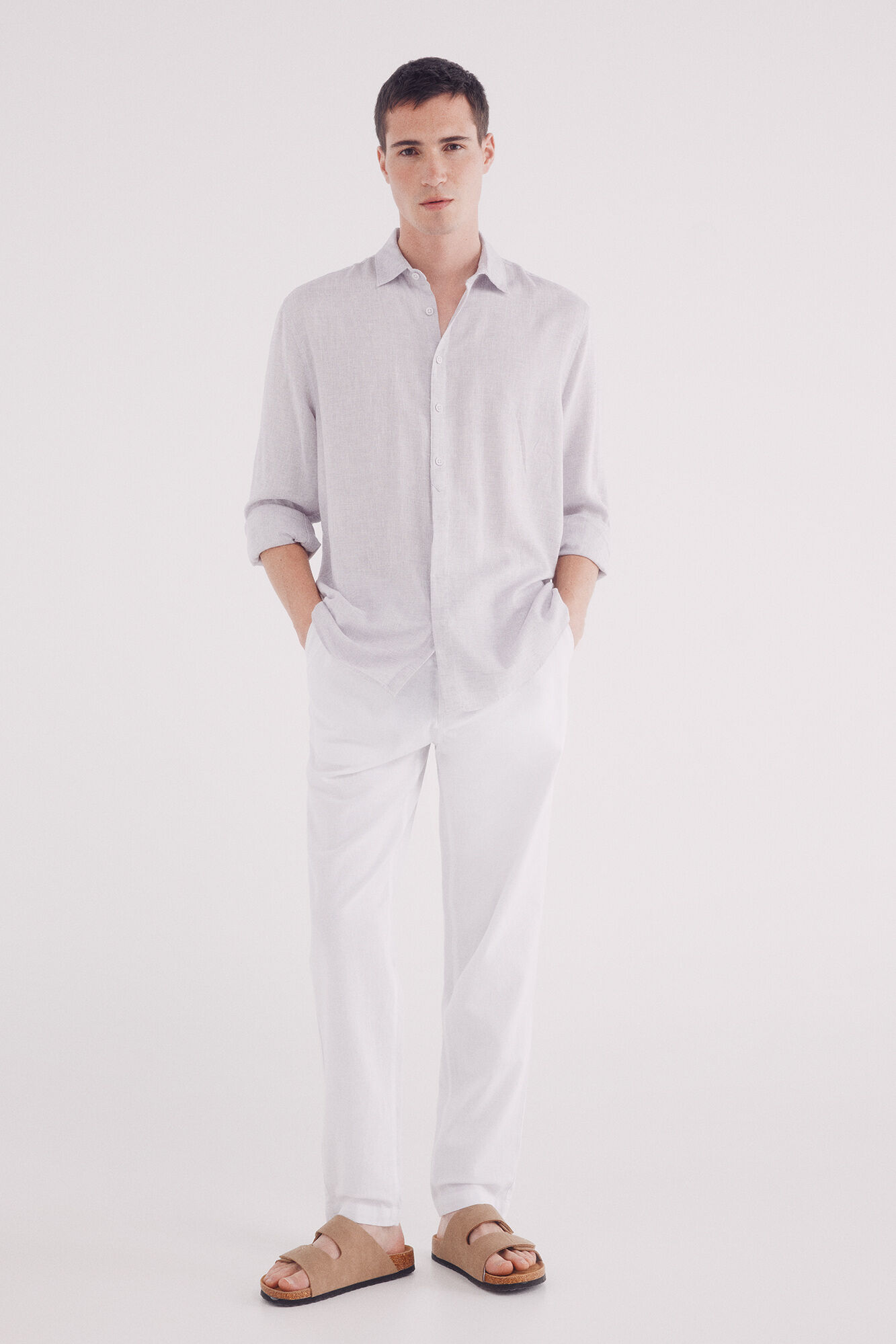 Springfield Camisa polera lino viscosa fil a fil