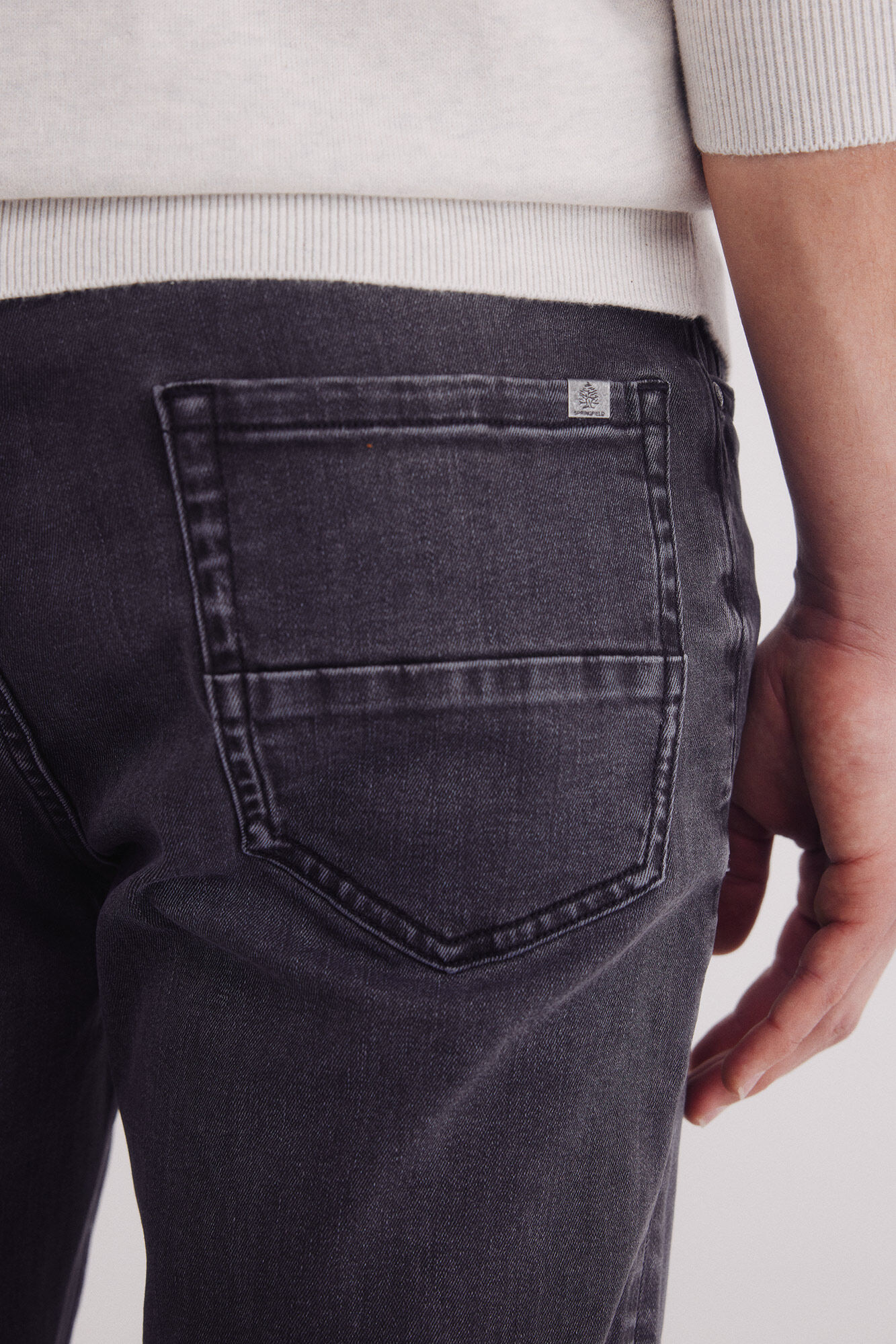 Springfield Jeans negros slim fit gris