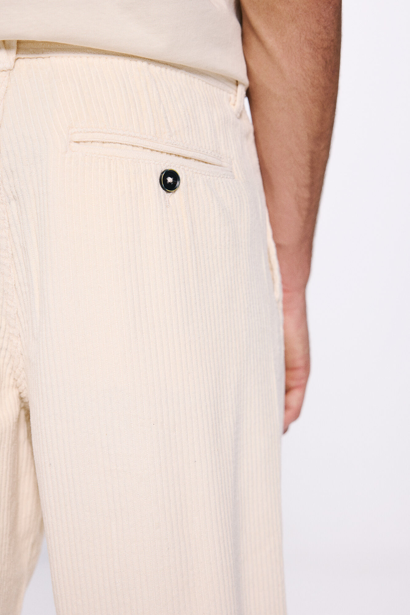 Springfield Pantal&oacute;n pana recto marfil