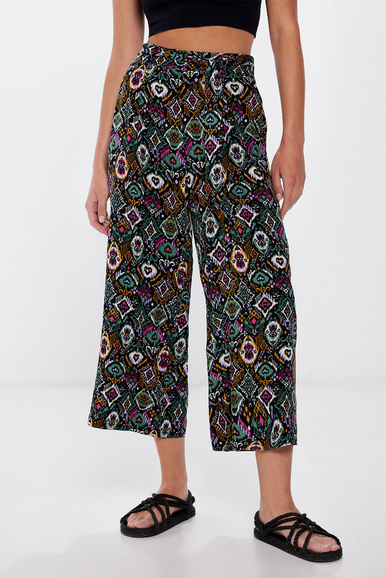 Springfield Pantalones culotte fluidos estampados