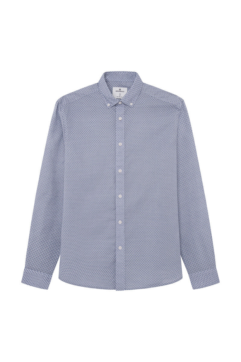 Springfield Camisa ligera estampada azulado