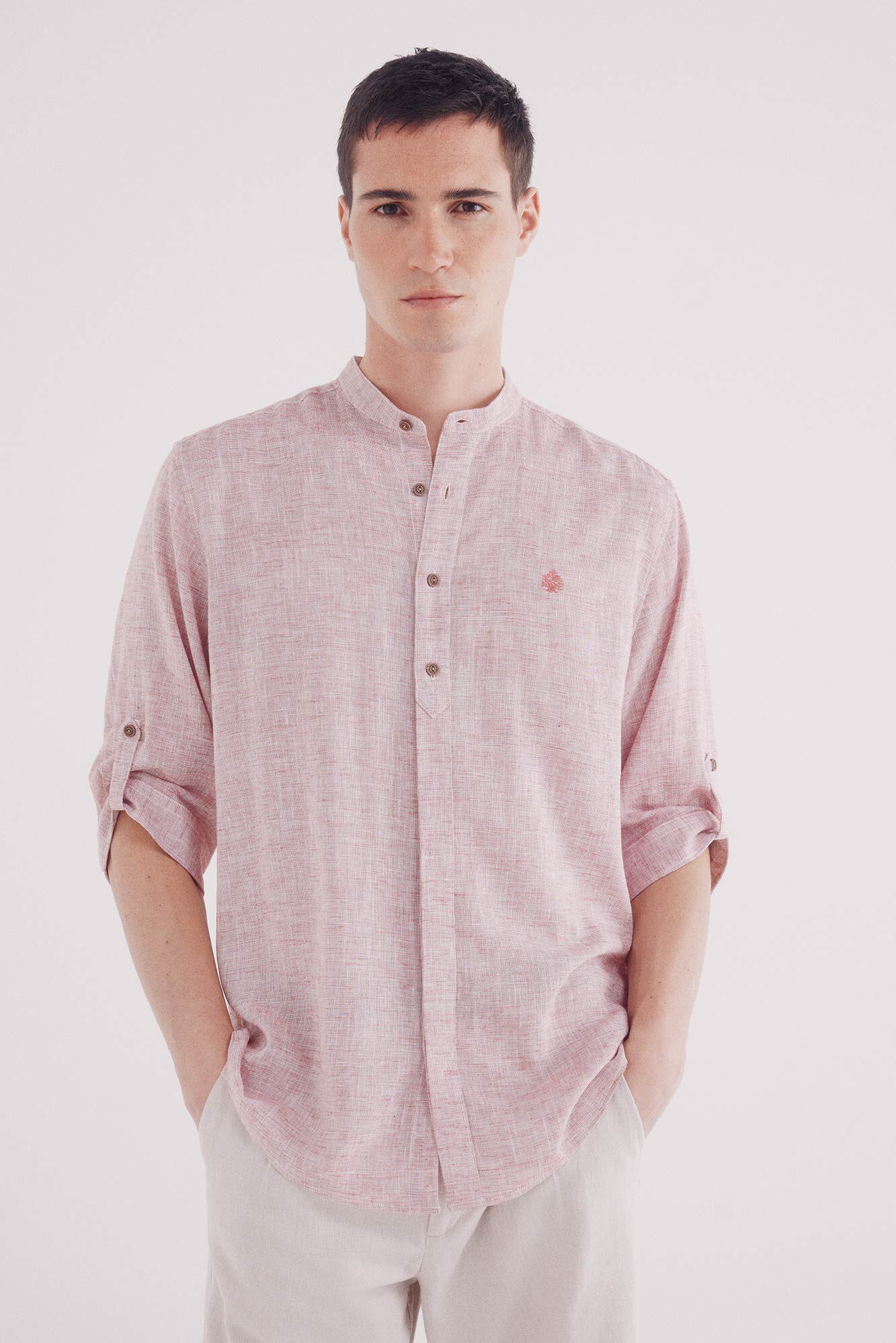 Springfield Camisa mao 3/4 lino viscosa