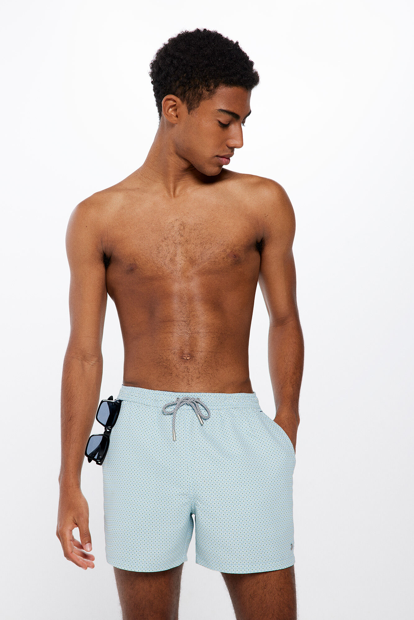Springfield Ba&ntilde;ador estampado geom&eacute;trico azul