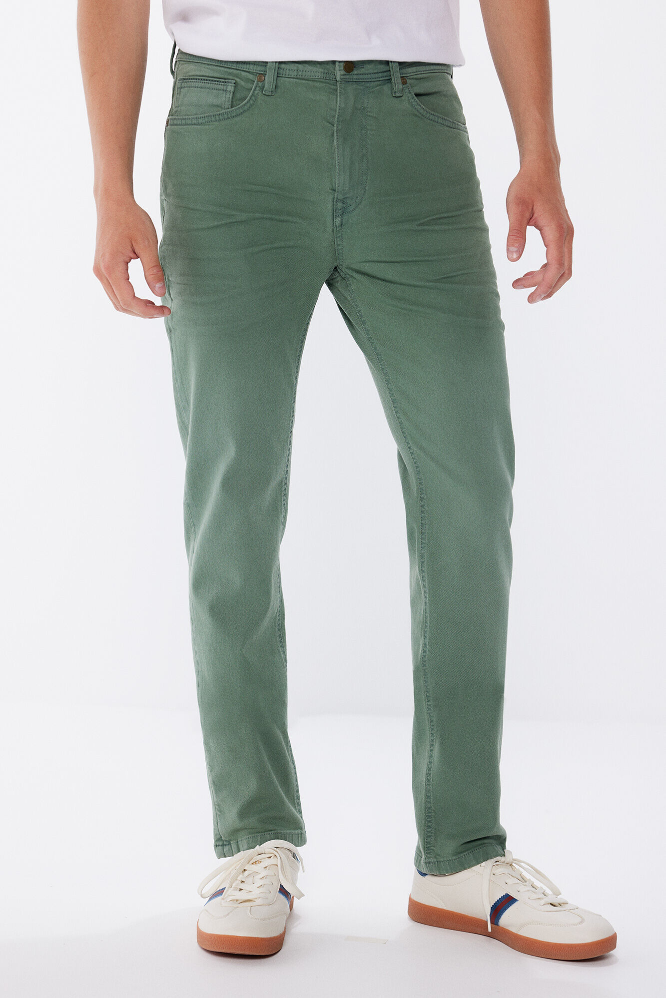 Springfield Pantal&oacute;n color slim fit verde