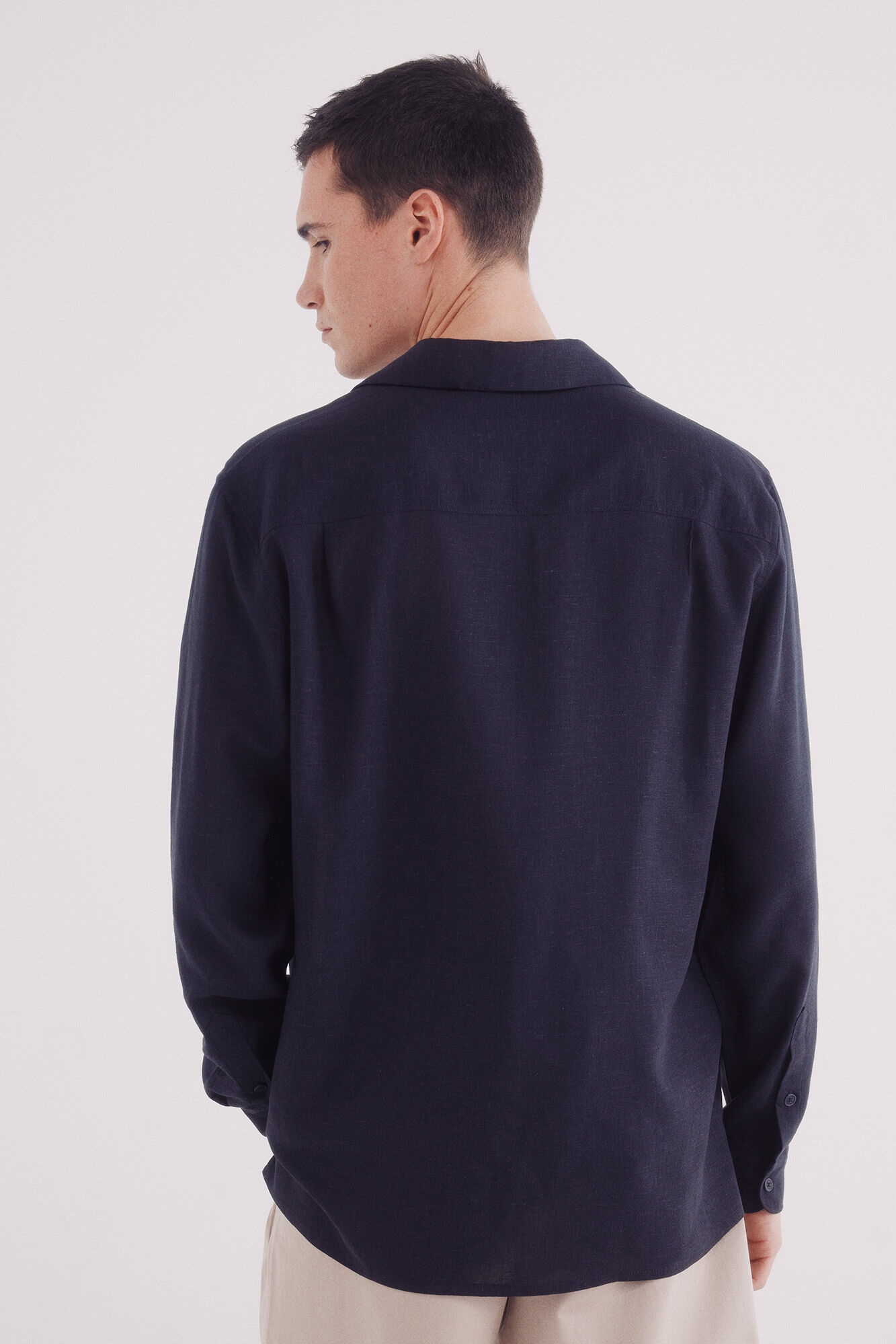 Springfield Camisa polo lino viscosa marino