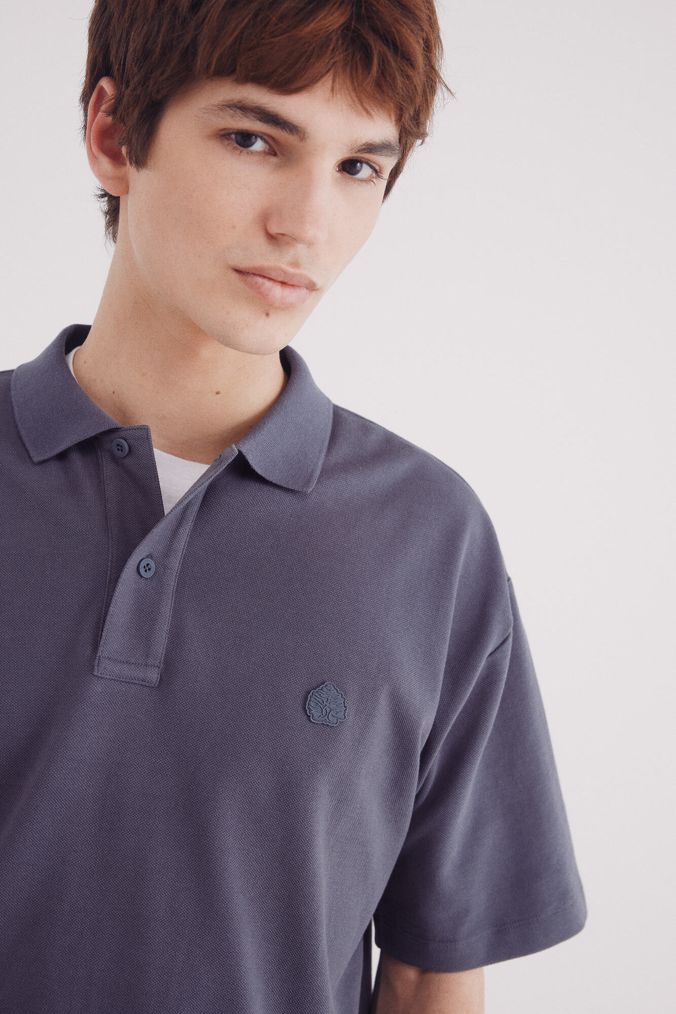 Springfield Polo piqu&eacute; boxy fit azul indigo
