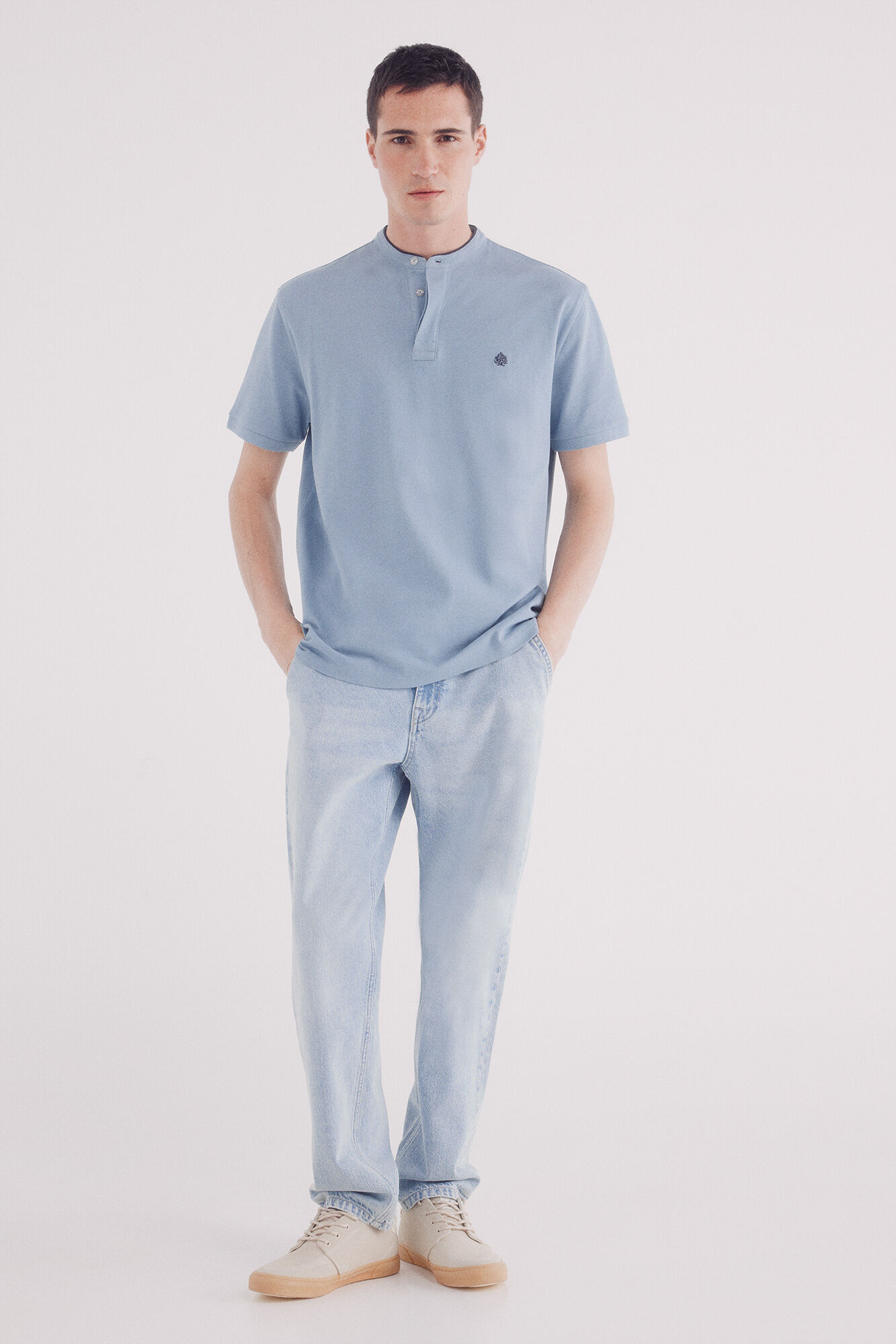 Springfield Polo piqu&eacute; mao regular fit azul mezcla
