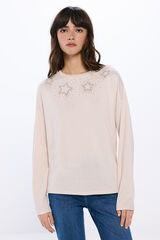 Springfield Playera estrellas tachuelas cristales caf&eacute;