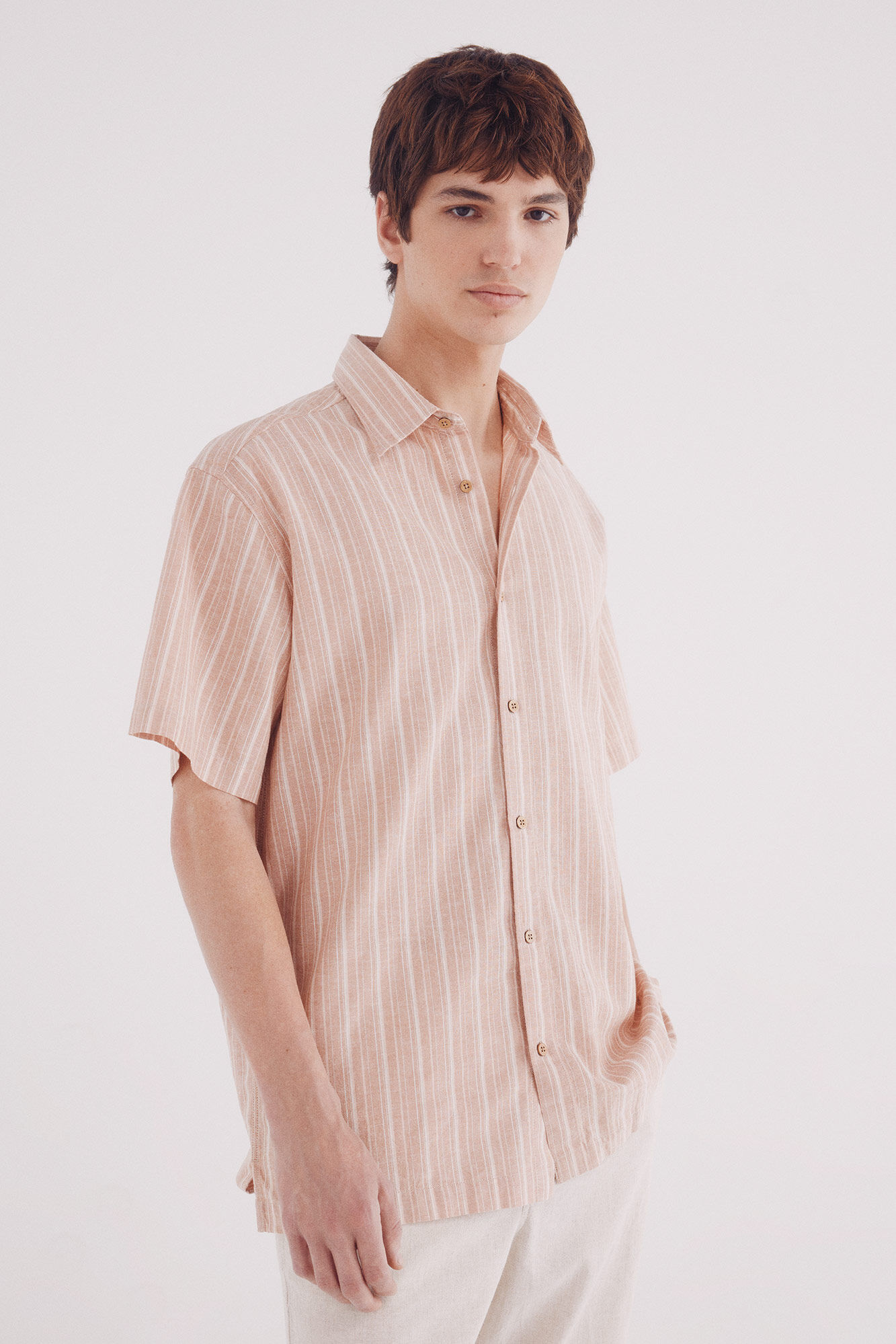 Springfield Camisa manga corta lino bolsillo