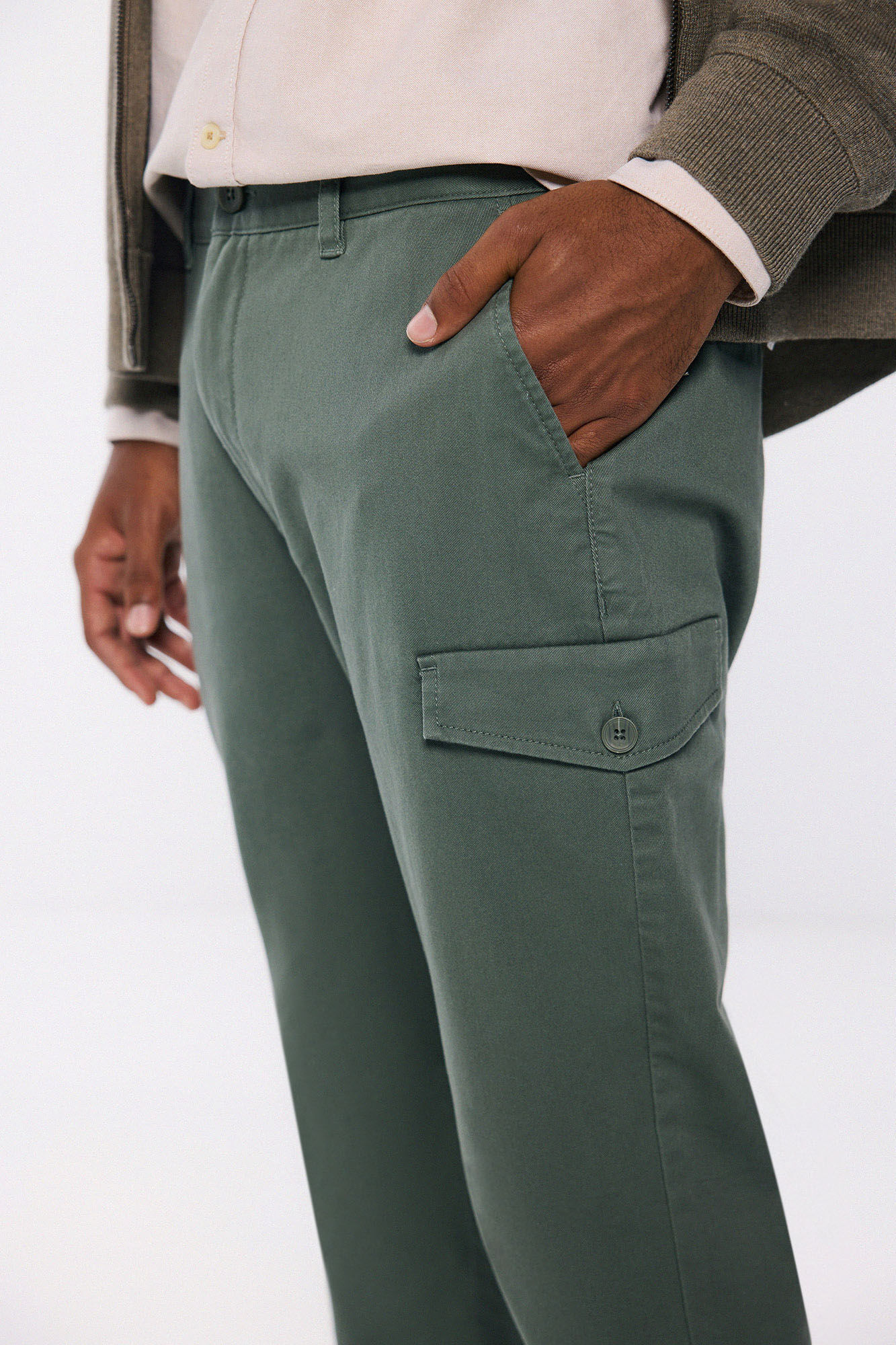 Springfield Pantal&oacute;n cargo confort slim fit verde