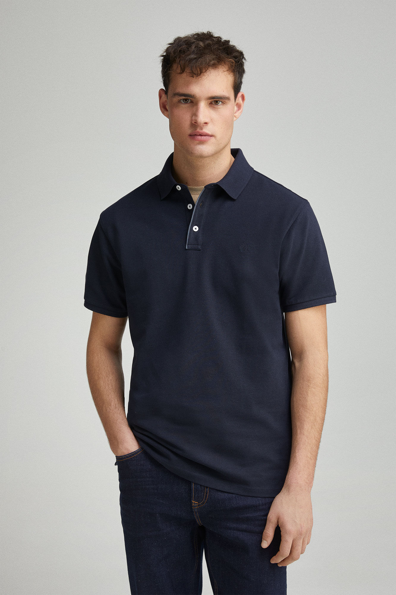 Springfield Polo piqu&eacute; contraste tapeta slim fit