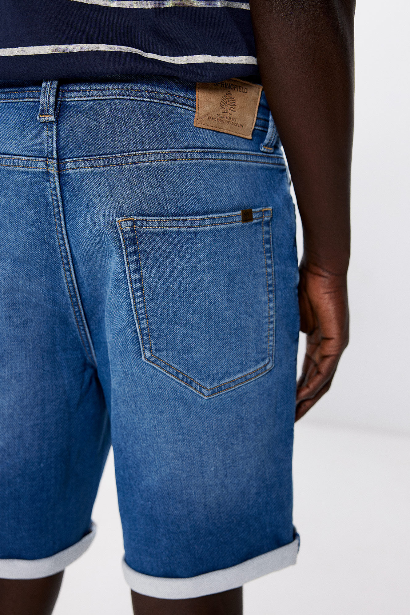 Springfield Bermuda en knit denim azulado