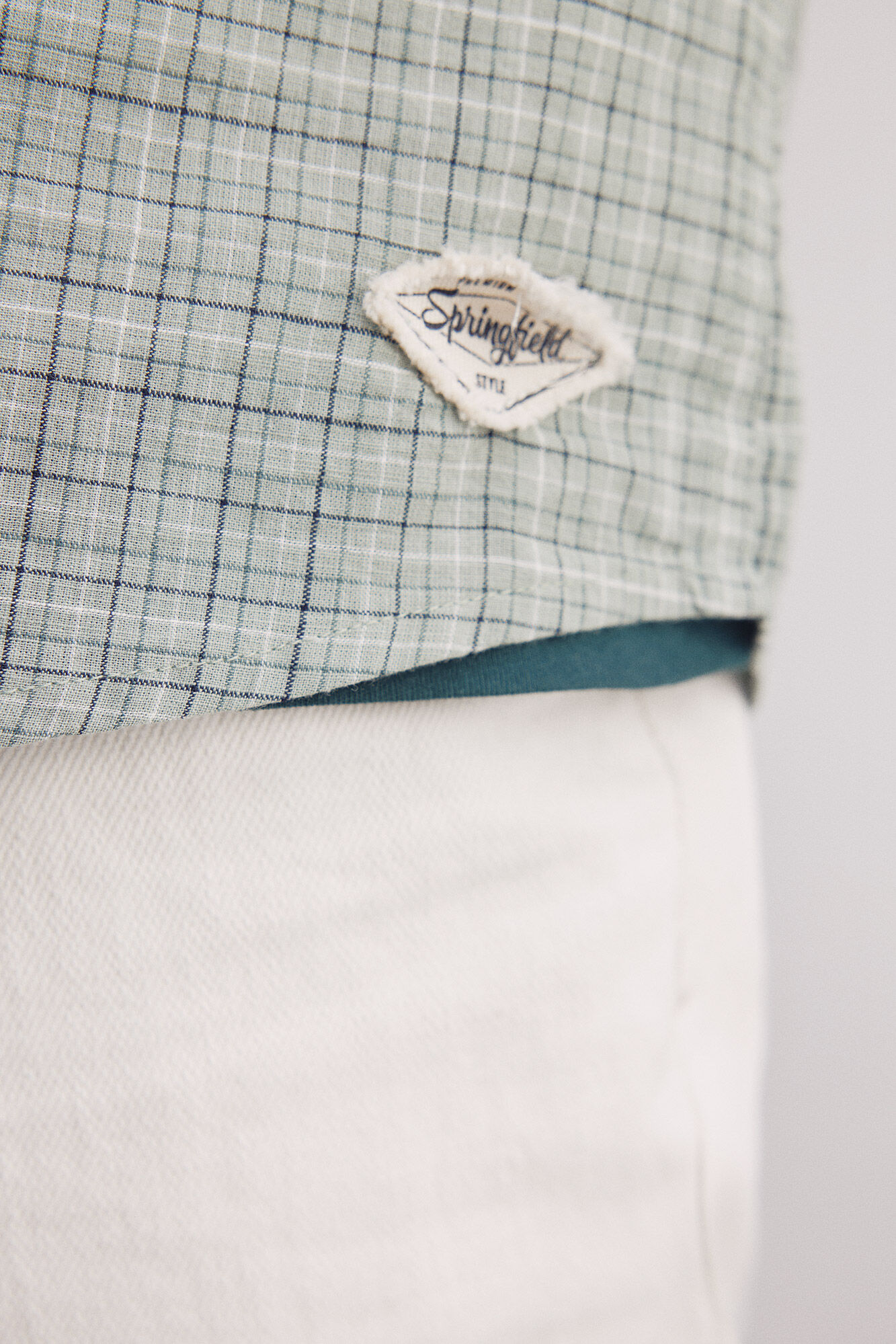 Springfield Camisa algod&oacute;n slum cuadros verde