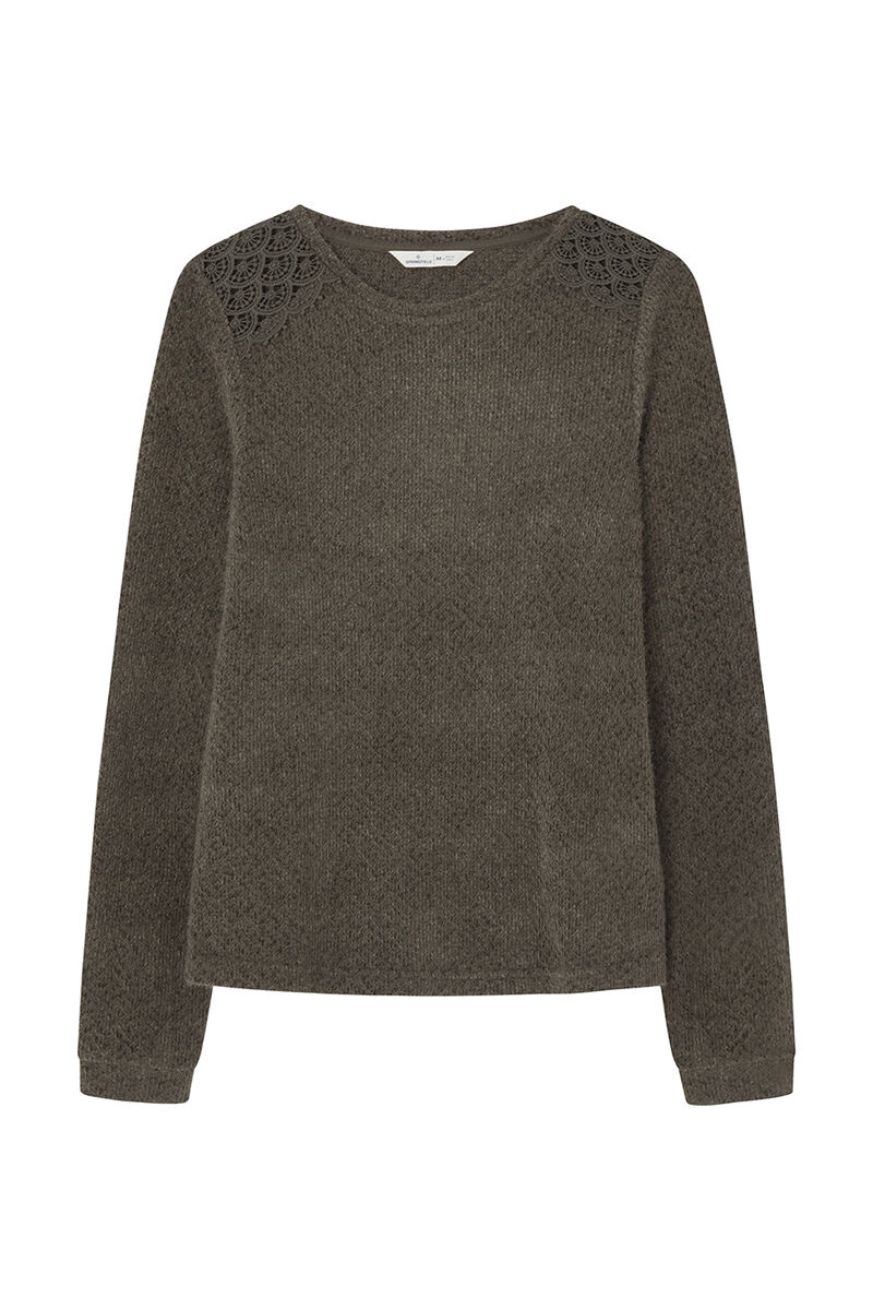 Springfield Playera chenilla crochet hombros marfil