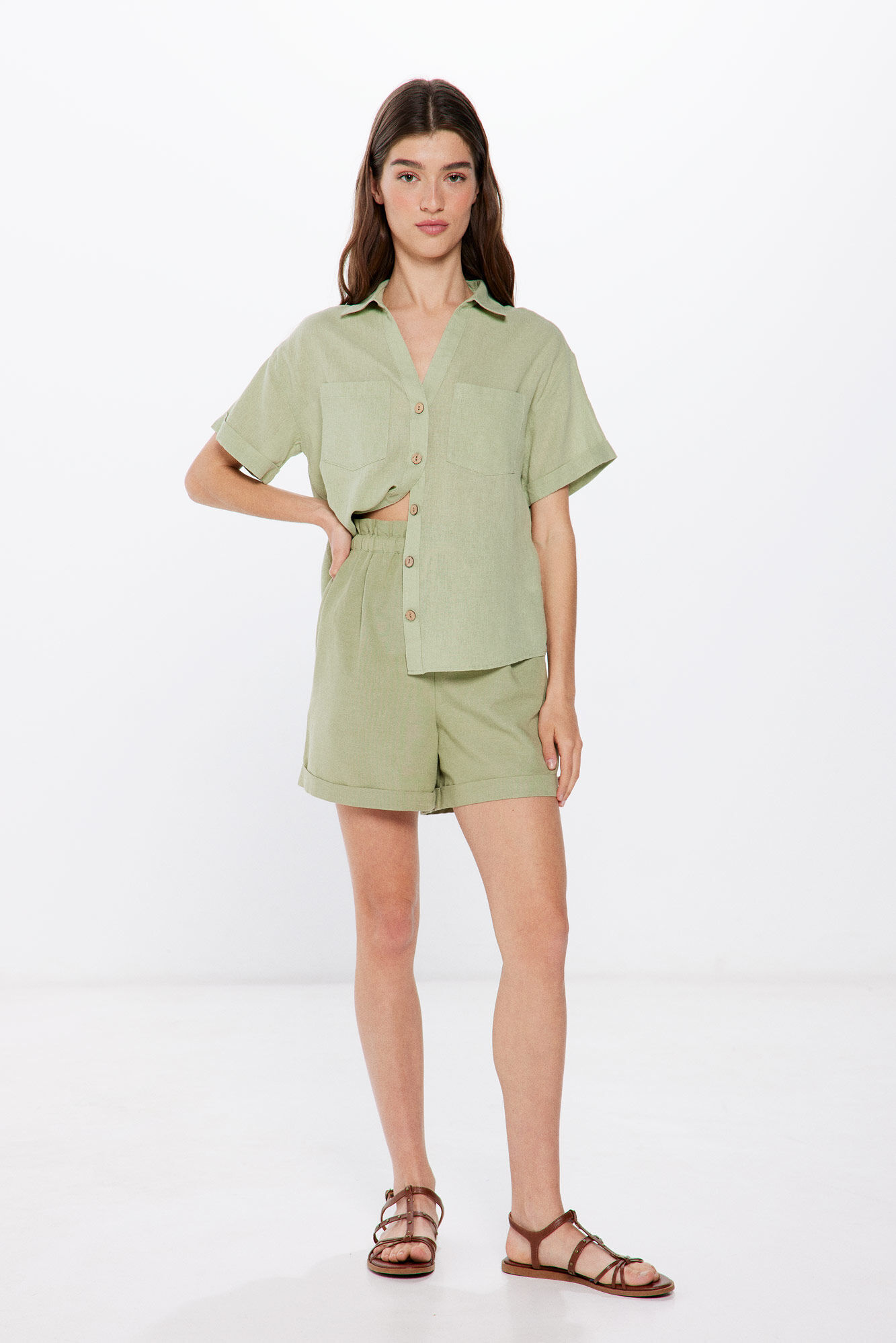 Springfield Short lino cintura el&aacute;stica