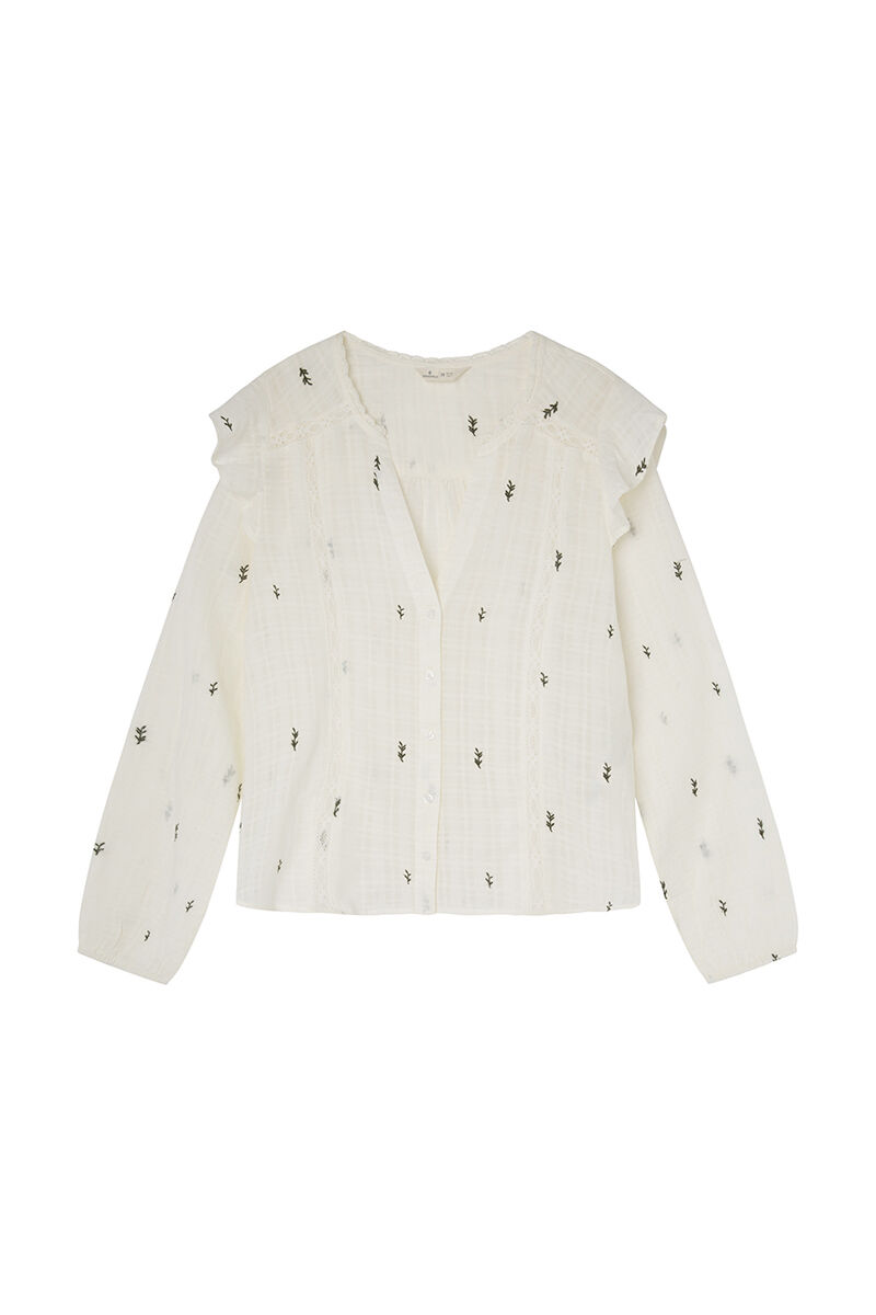 Springfield Blusa bordados lace blanco