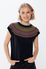 Springfield Playera cuello &eacute;tnico negro