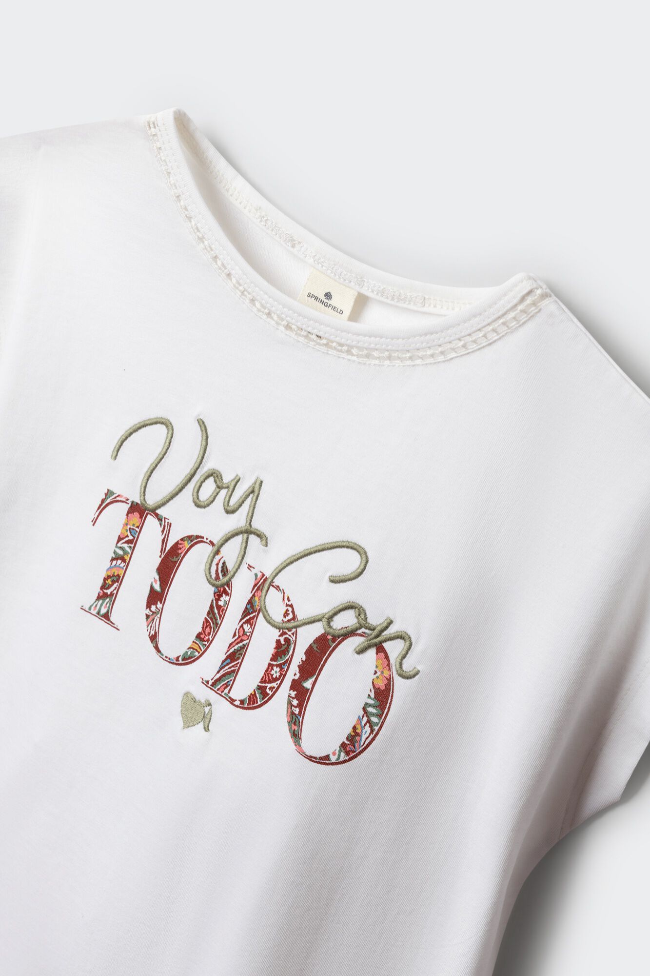 Springfield Kids Playera "Voy con todo" marfil