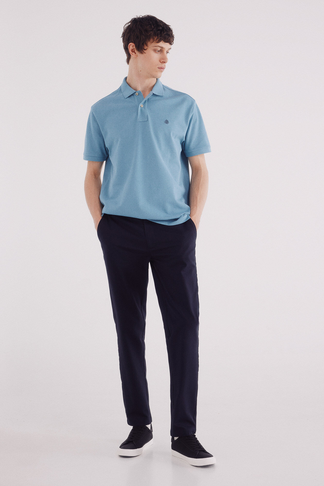 Springfield Polo piqu&eacute; b&aacute;sico regular fit turquesa