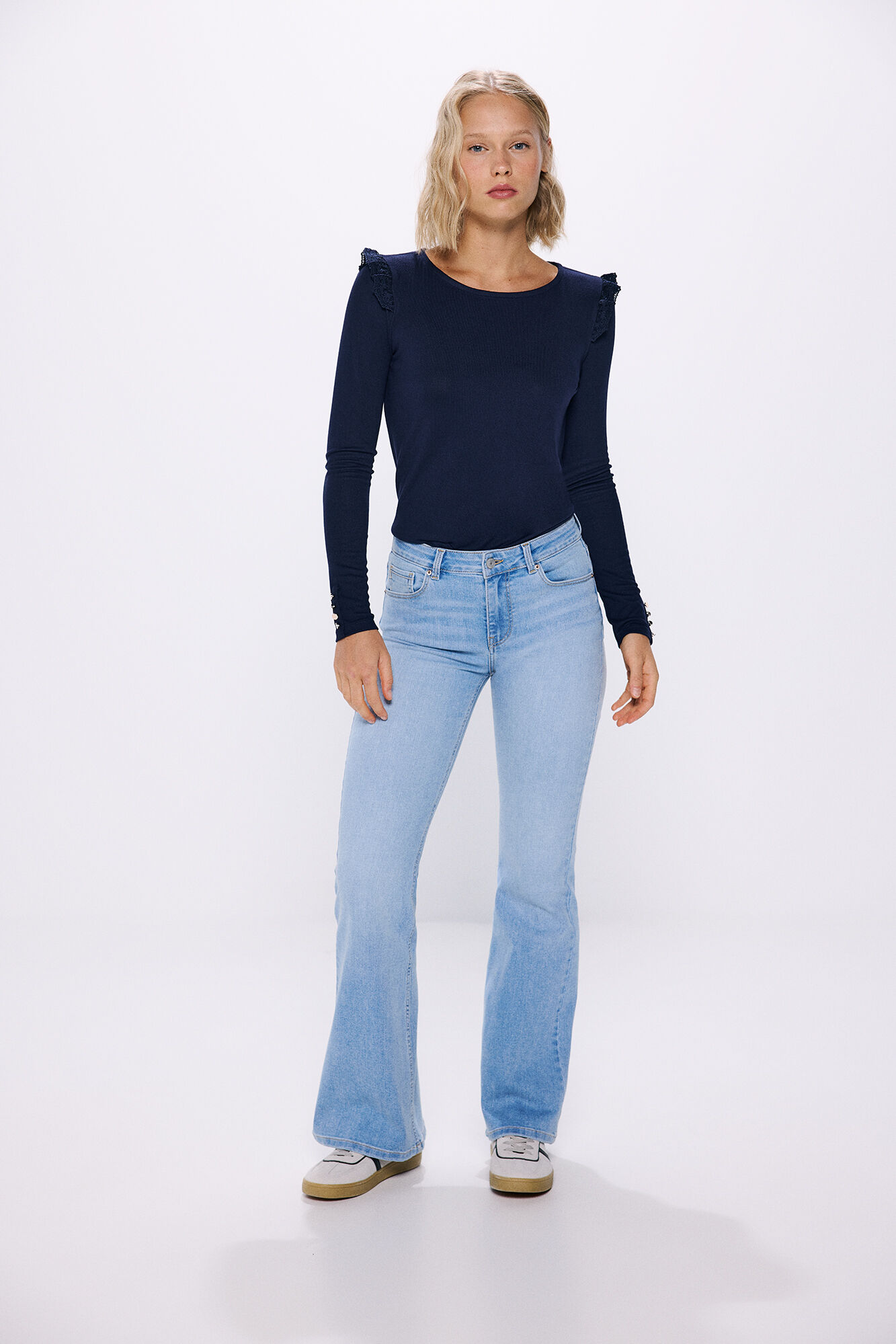 Springfield Playera hombros volante lace