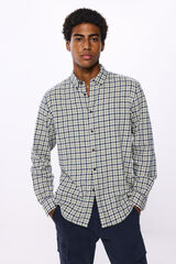 Springfield Camisa franela cuadros blanco