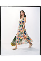 Springfield Vestido Midi Estampado Tropical azul