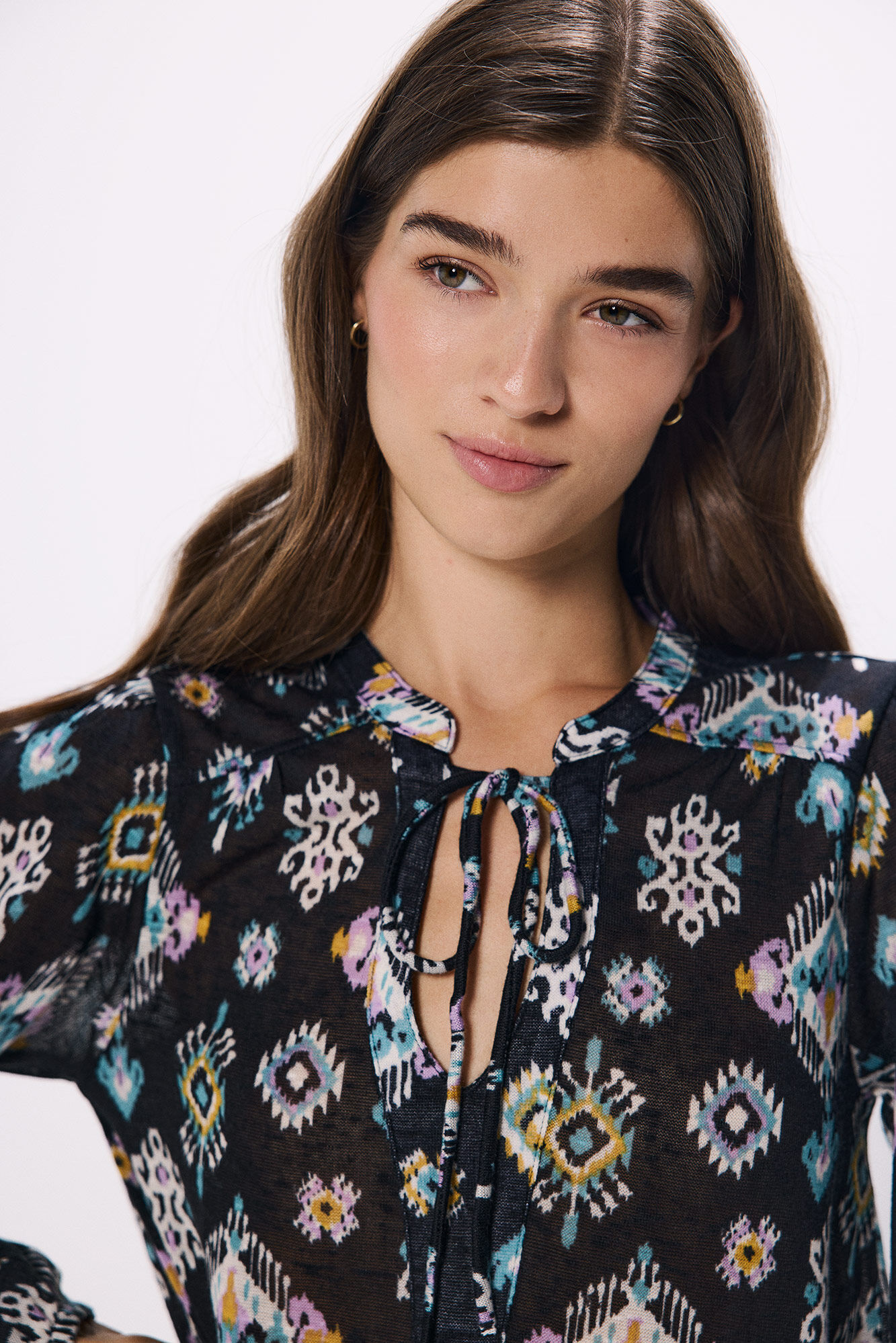 Springfield Blusa estampado &eacute;tnico p&uacute;rpura