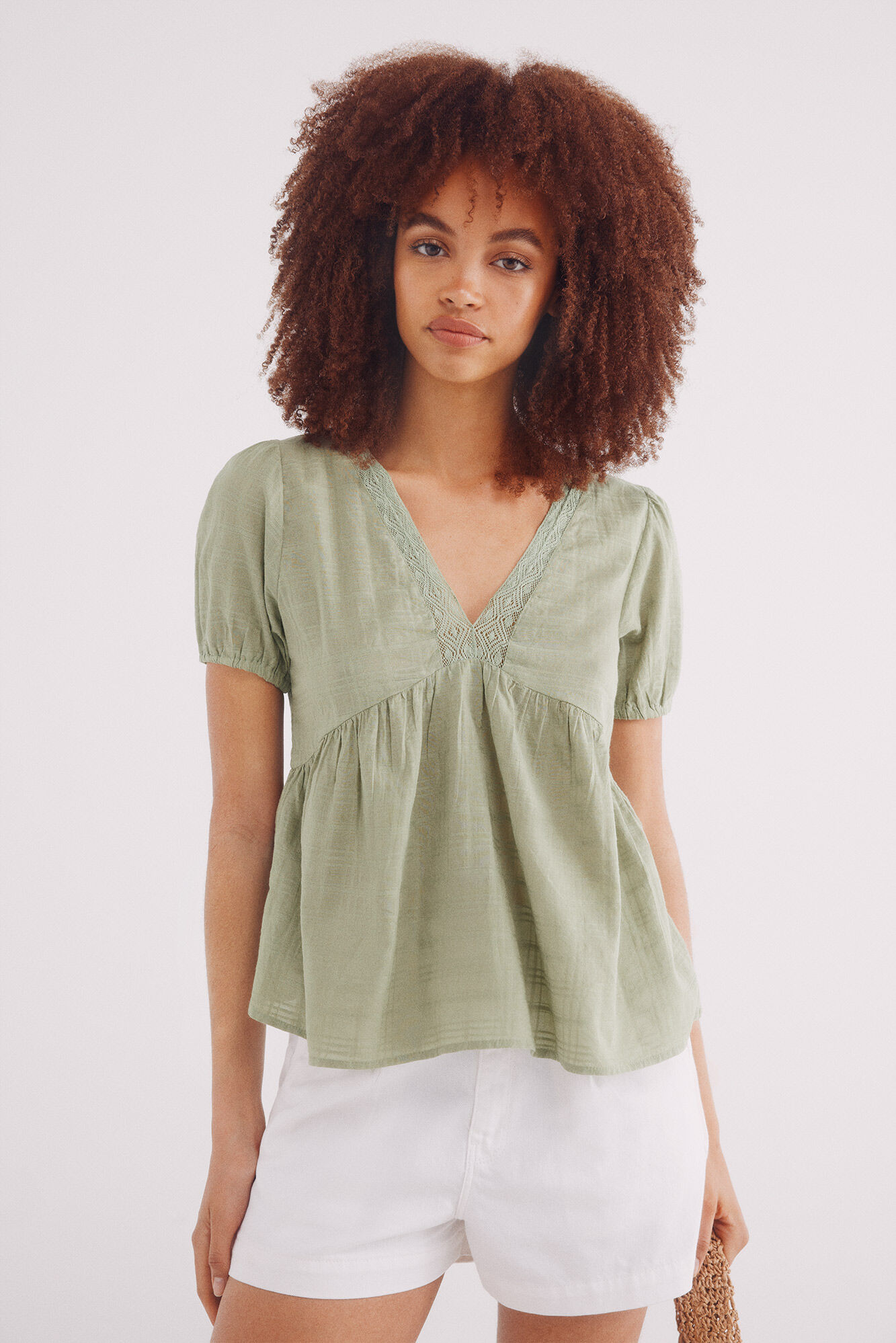 Springfield Blusa escote lace