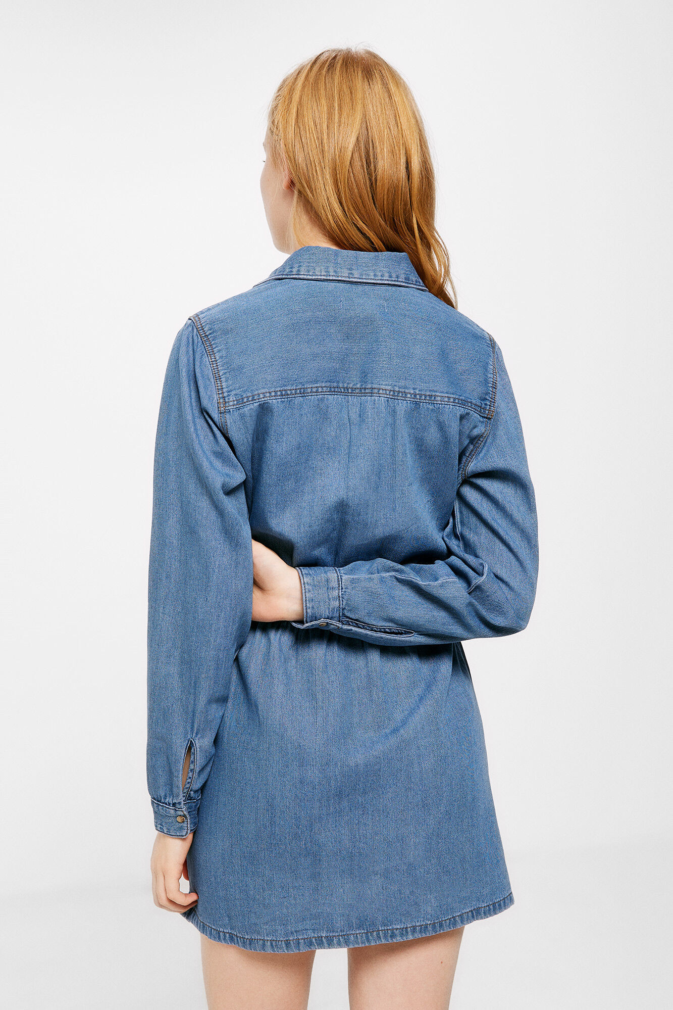 Springfield Vestido denim camisero azul
