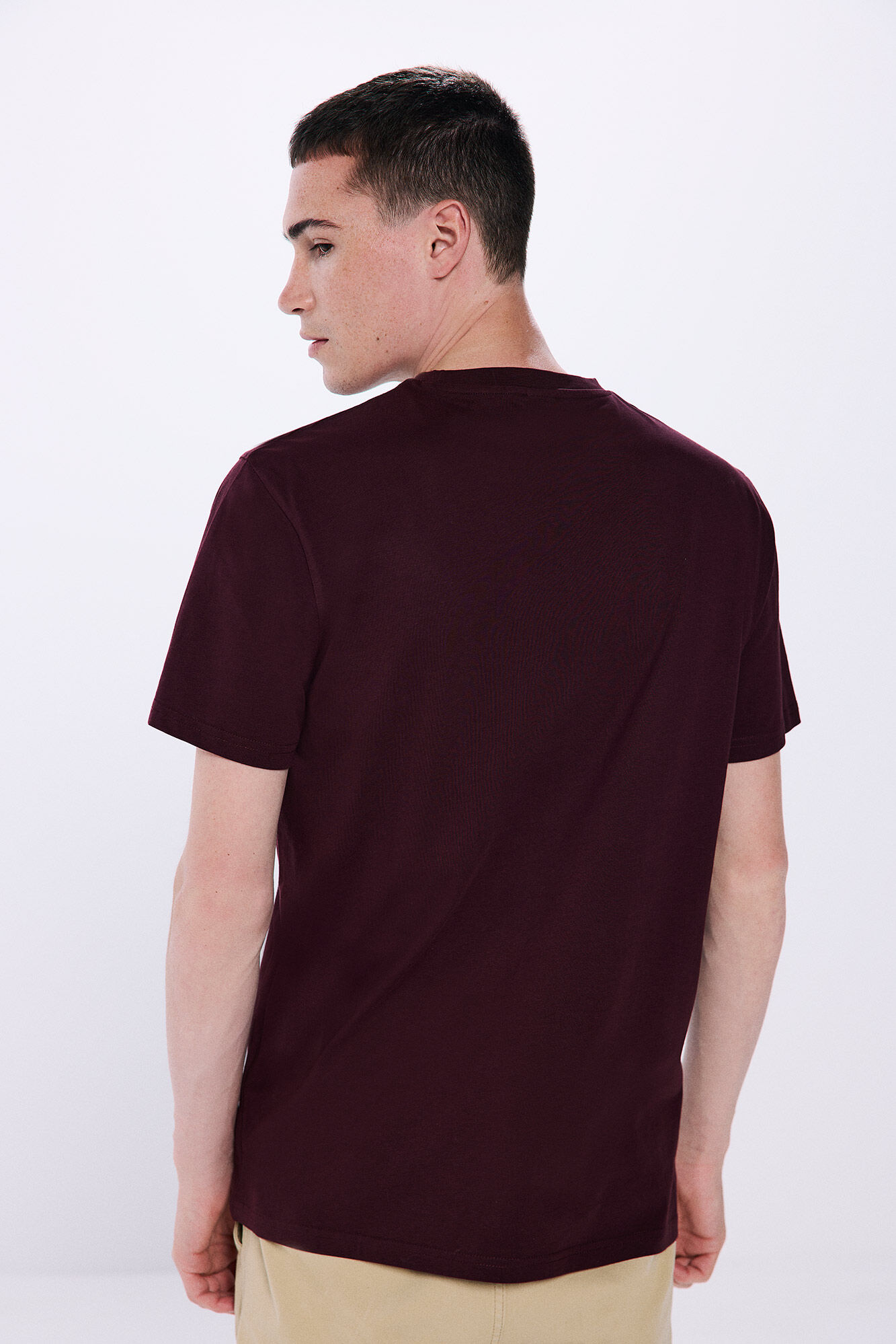 Springfield Playera b&aacute;sica cuello redondo rojo