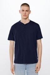 Springfield Playera cuello panadero azul