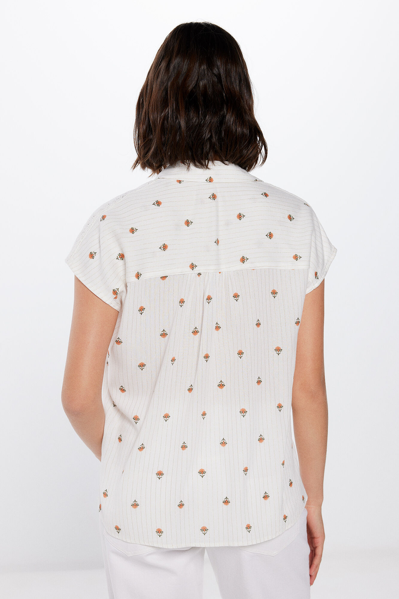 Springfield Blusa Polera Lace Hombros estampado