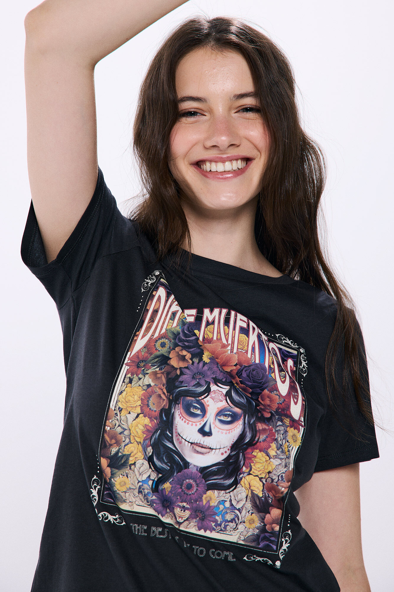 Springfield Playera gr&aacute;fica "D&iacute;a de muertos"