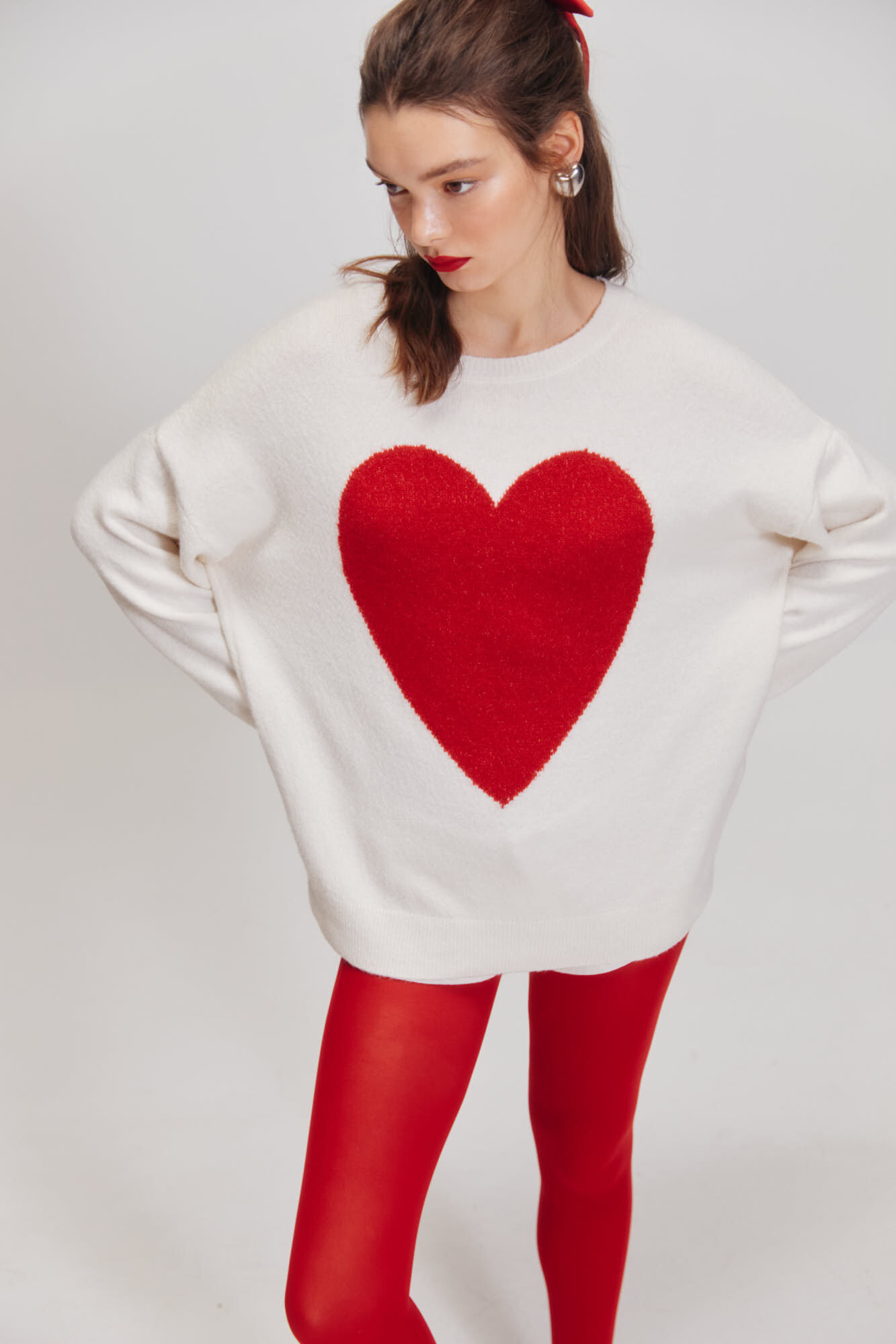 Springfield Su&eacute;ter coraz&oacute;n intarsia blanco