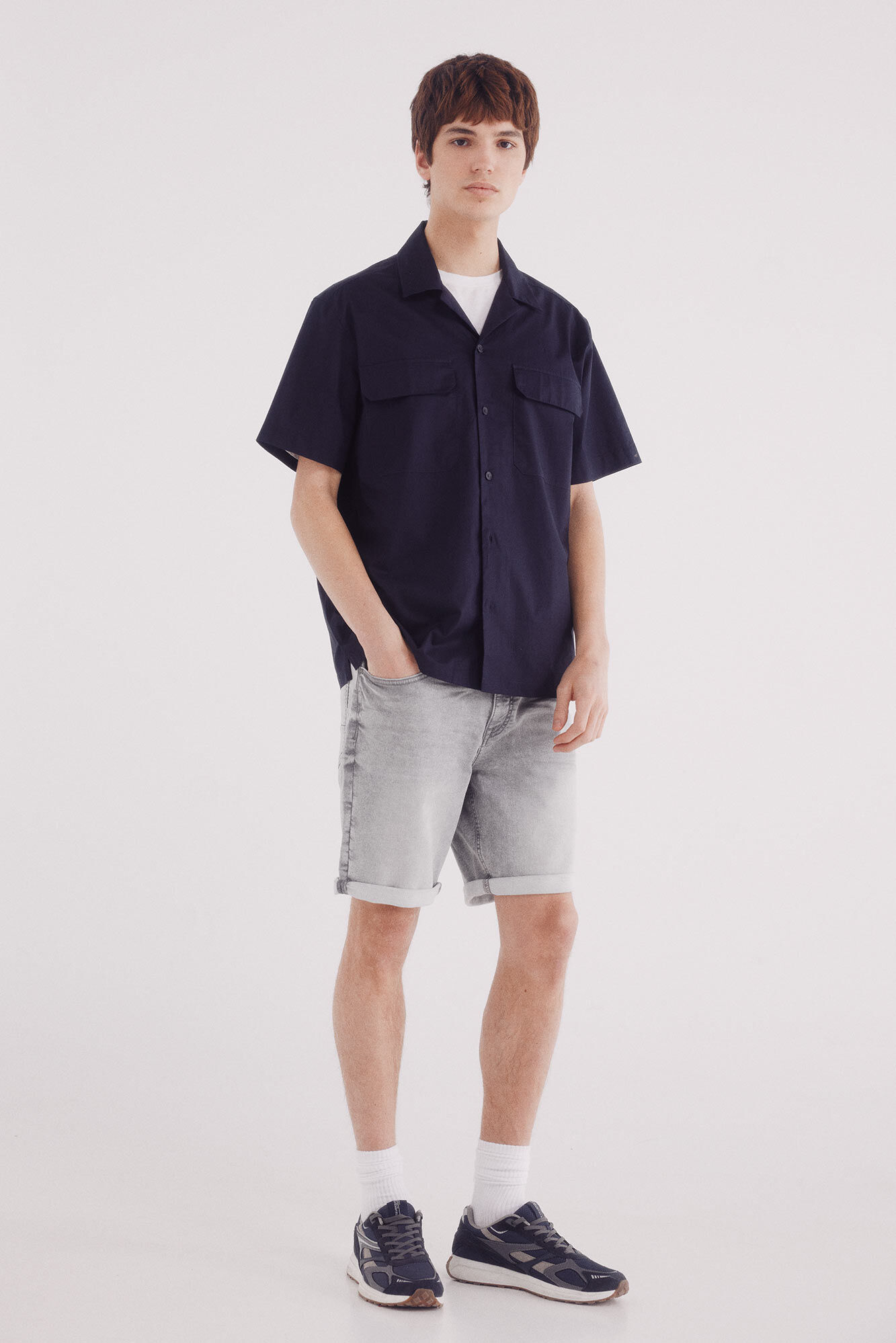 Springfield Bermuda en knit denim 