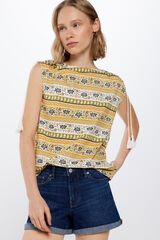 Springfield Playera estampada lazo hombros  amarillo