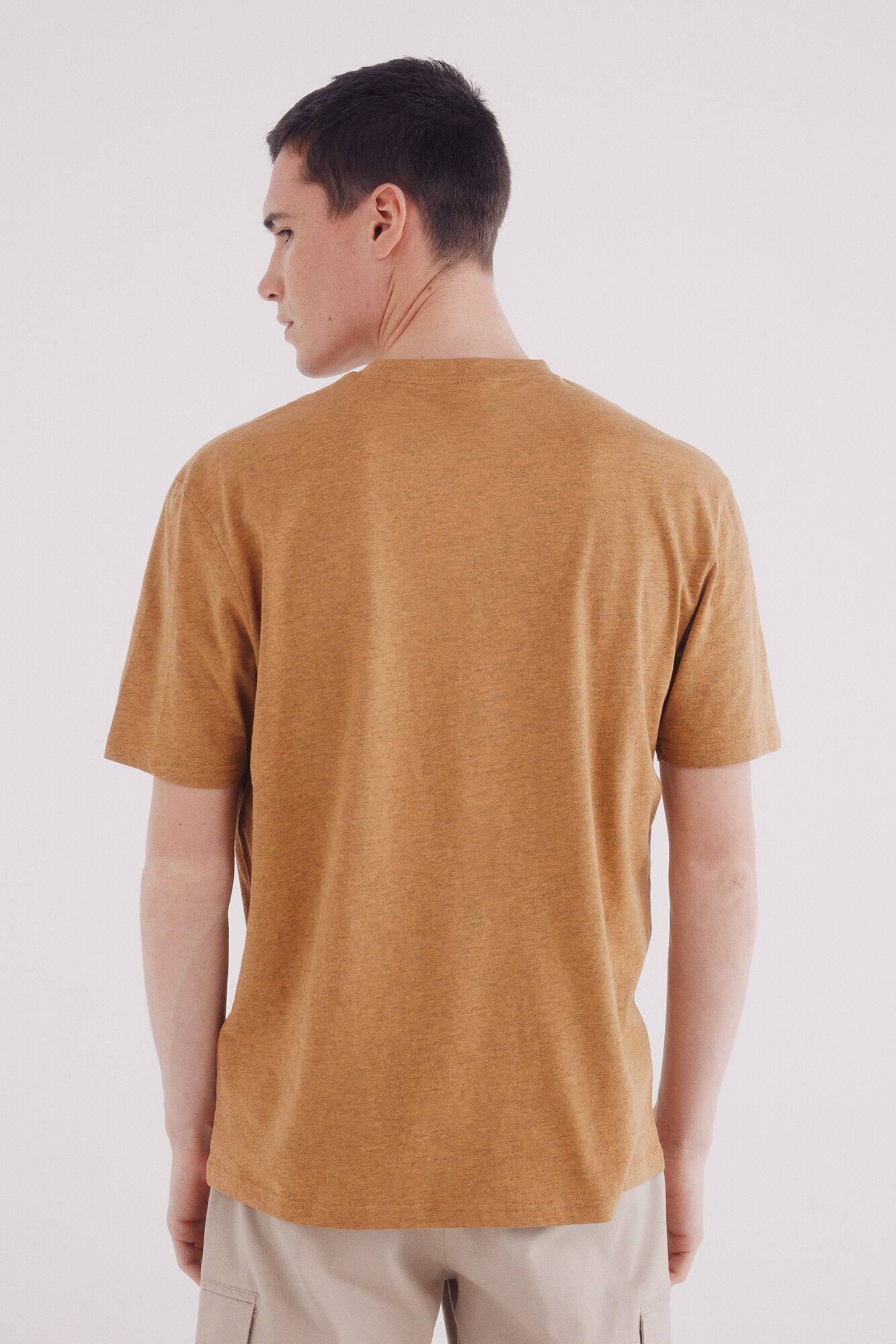 Springfield Playera melange b&aacute;sica amarillo