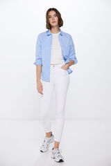 Springfield Jeans color slim cropped blanco
