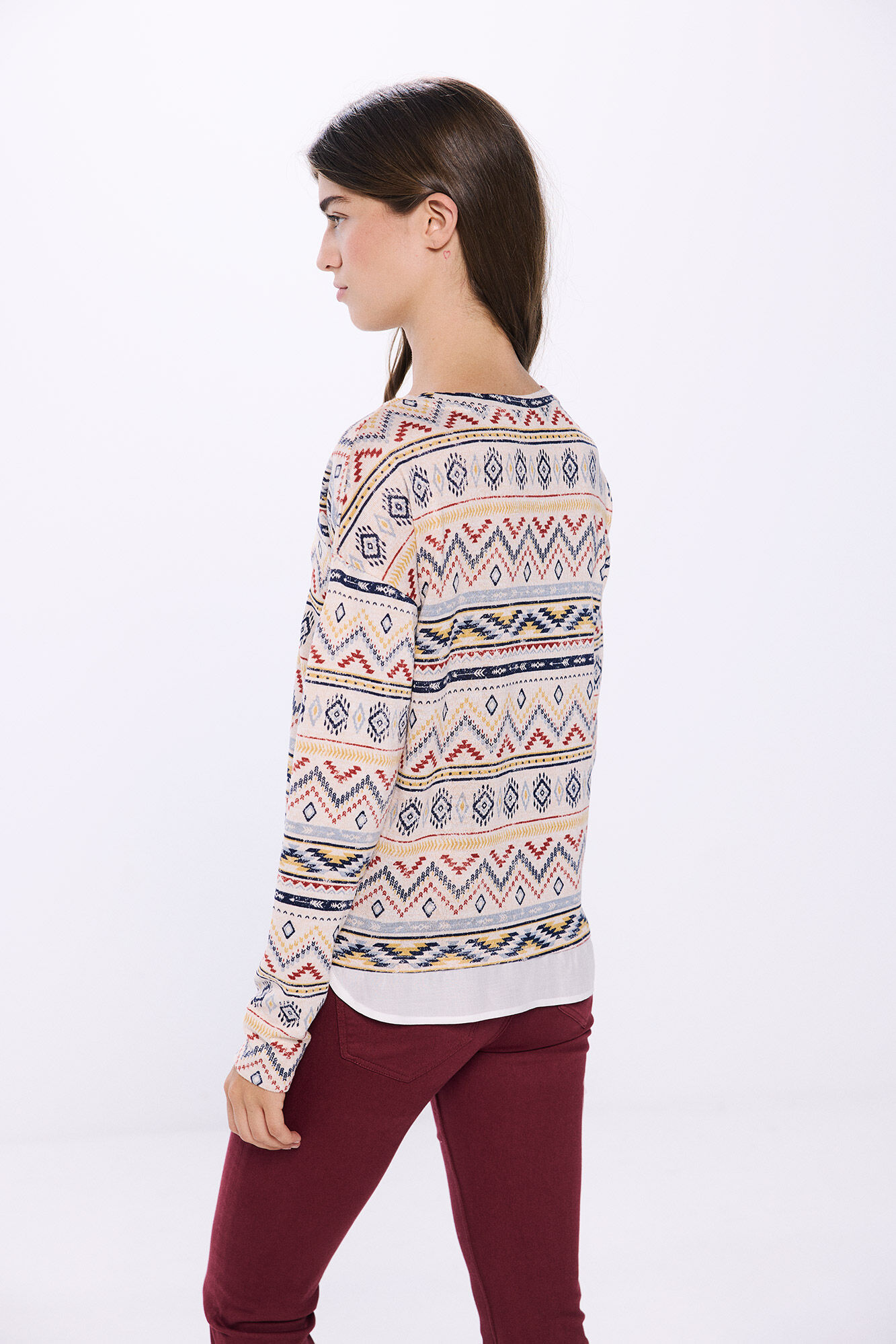 Springfield Playera combinada estampada