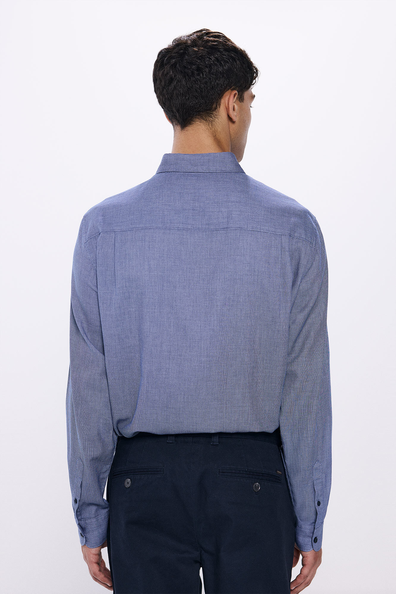 Springfield Camisa vestir bicolor azul