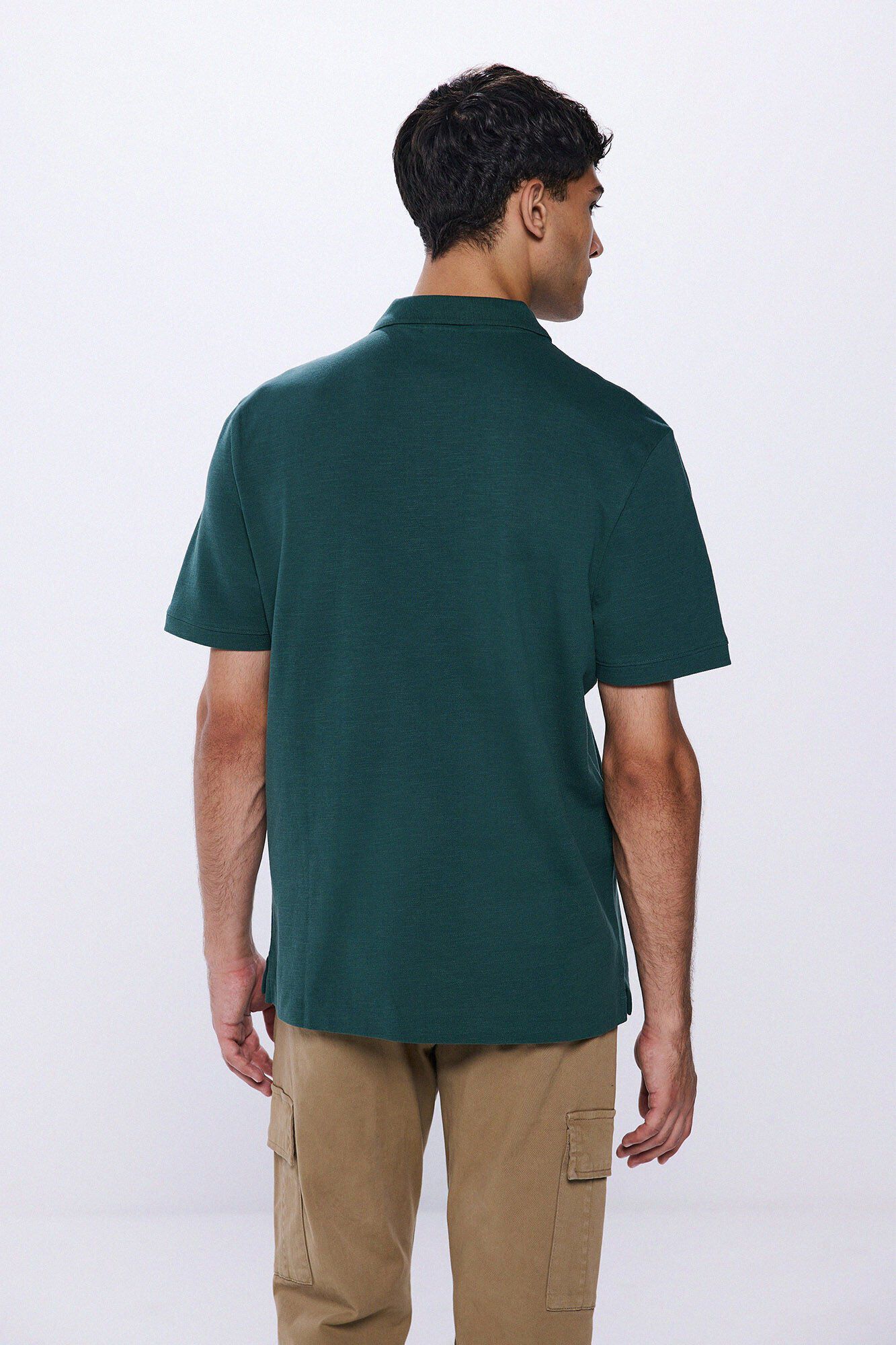 Springfield Polo piqu&eacute; estructura regular fit verde