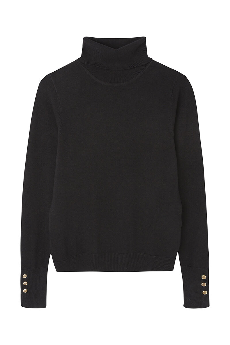 Springfield Su&eacute;ter cuello alto botones pu&ntilde;o negro