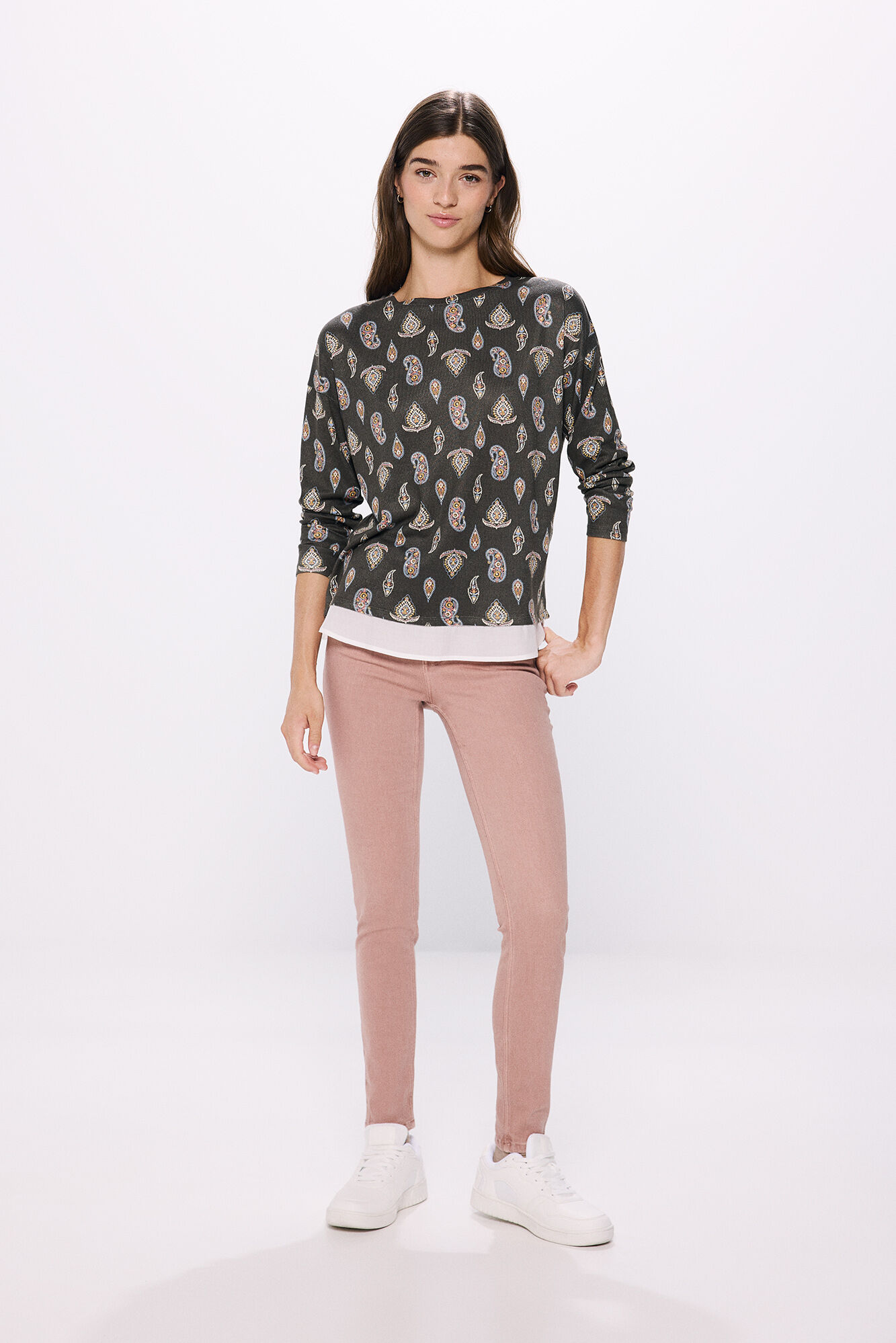 Springfield Playera combinada estampada verde