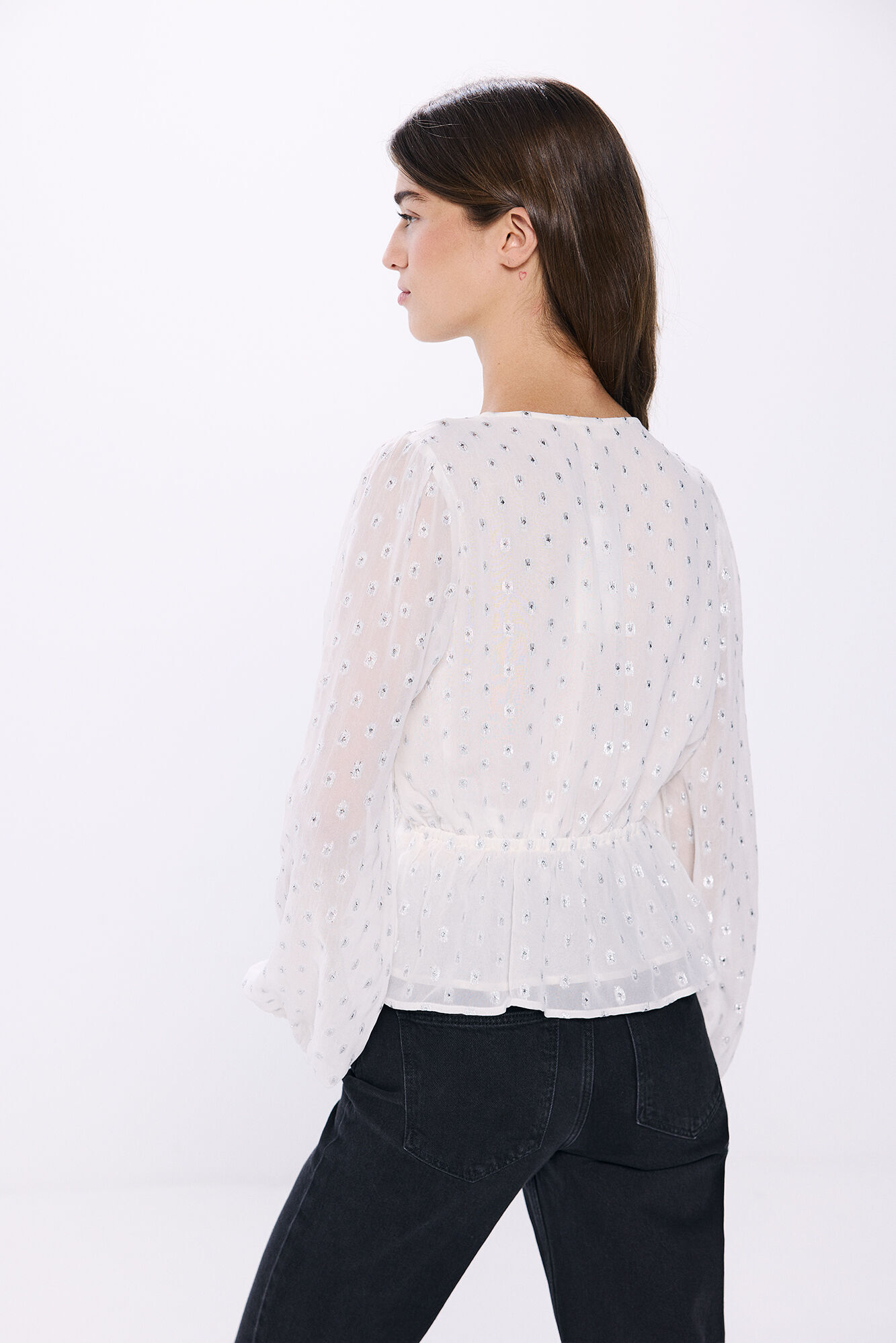 Springfield Blusa gasa puntos lurex