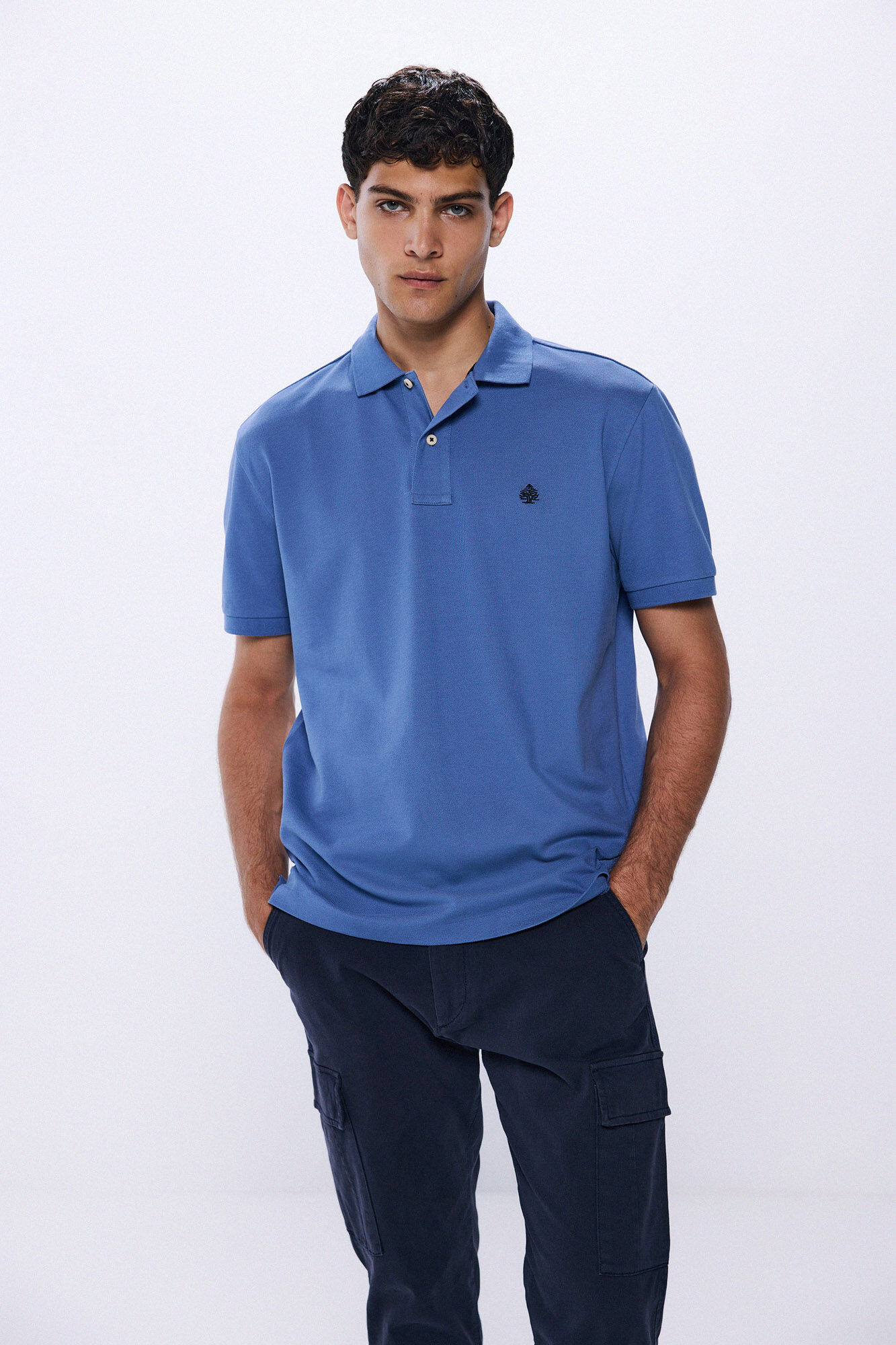 Springfield Polo piqu&eacute; basico regular fit azul tinta