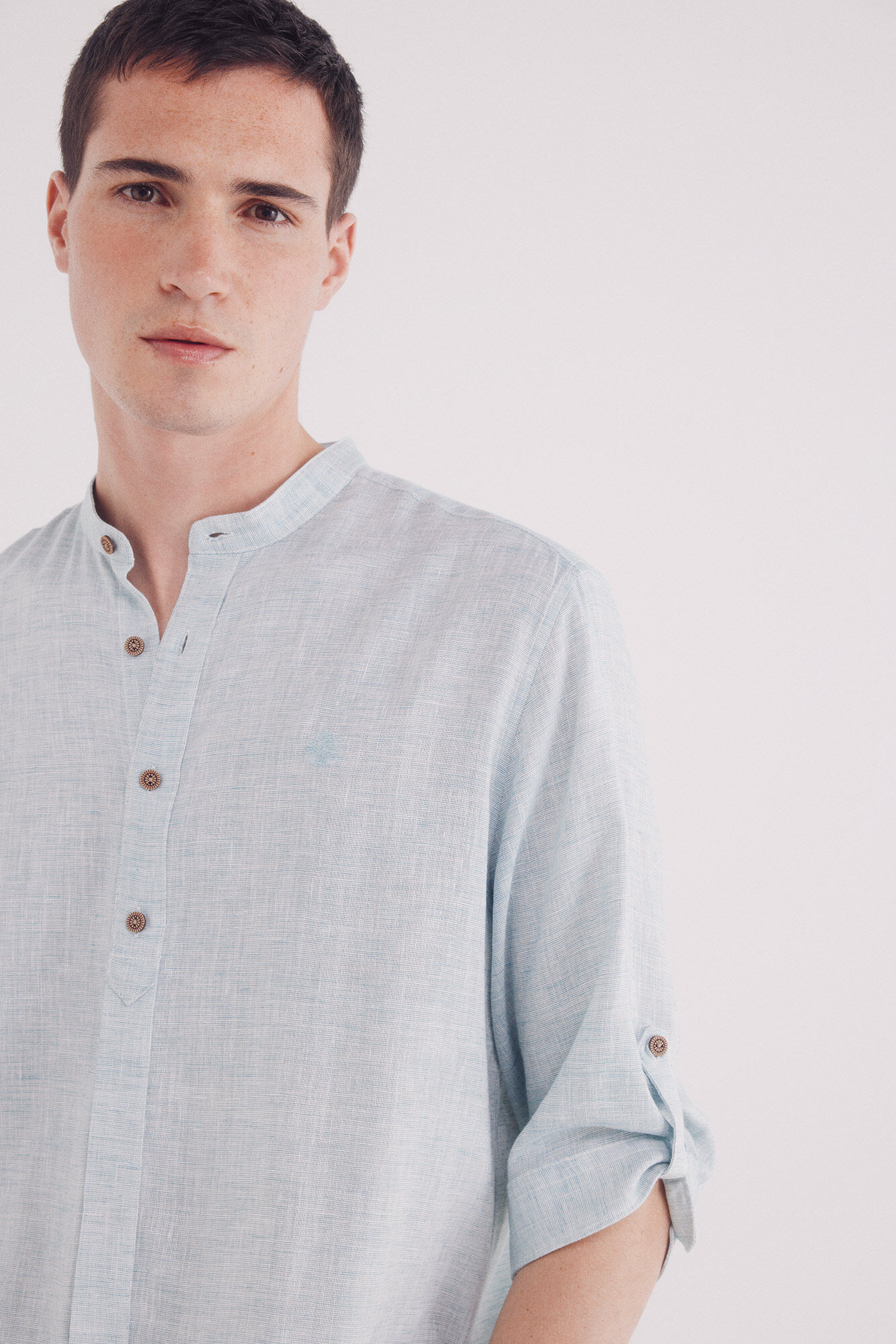 Springfield Camisa mao 3/4 lino viscosa