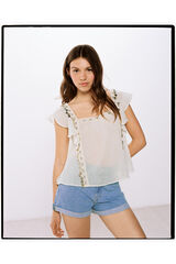 High Spirits Blusa Cotton  blanco