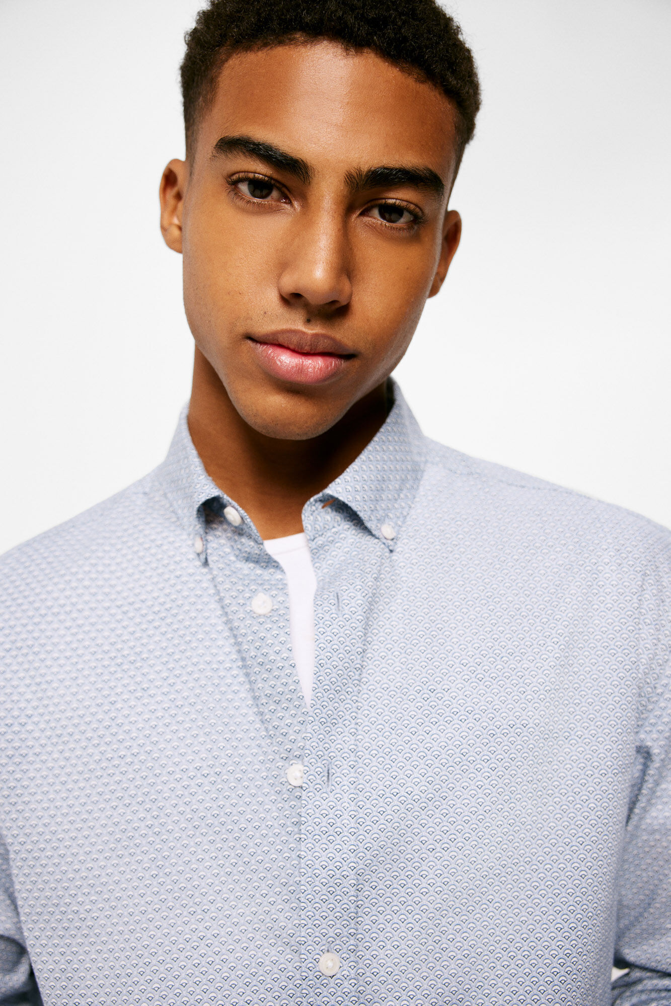 Springfield Camisa ligera estampada azulado