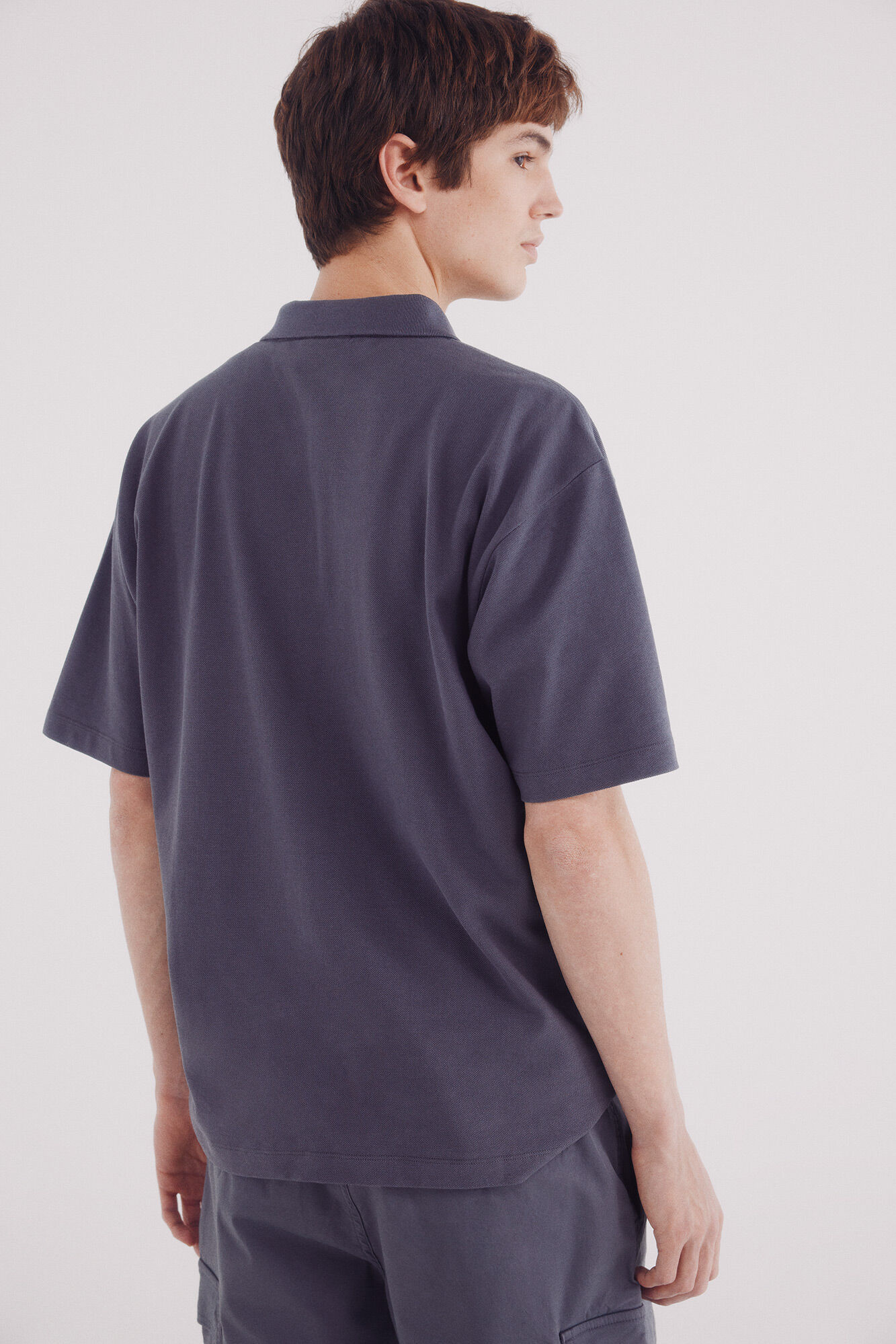 Springfield Polo piqu&eacute; boxy fit azul indigo